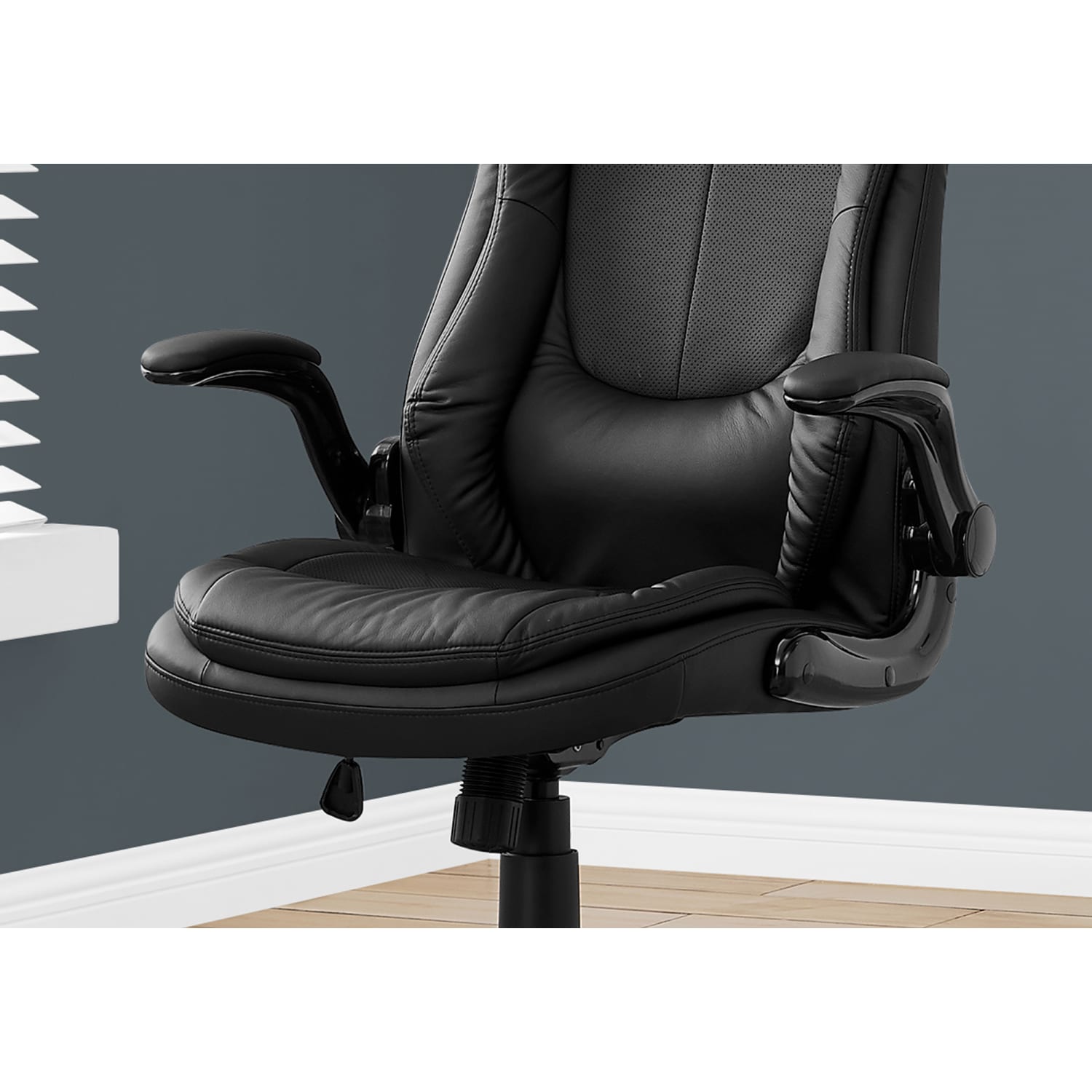 Monarch Specialties Tor Ergonomic Faux Leather High-Back Office Chair, Black - Image 4