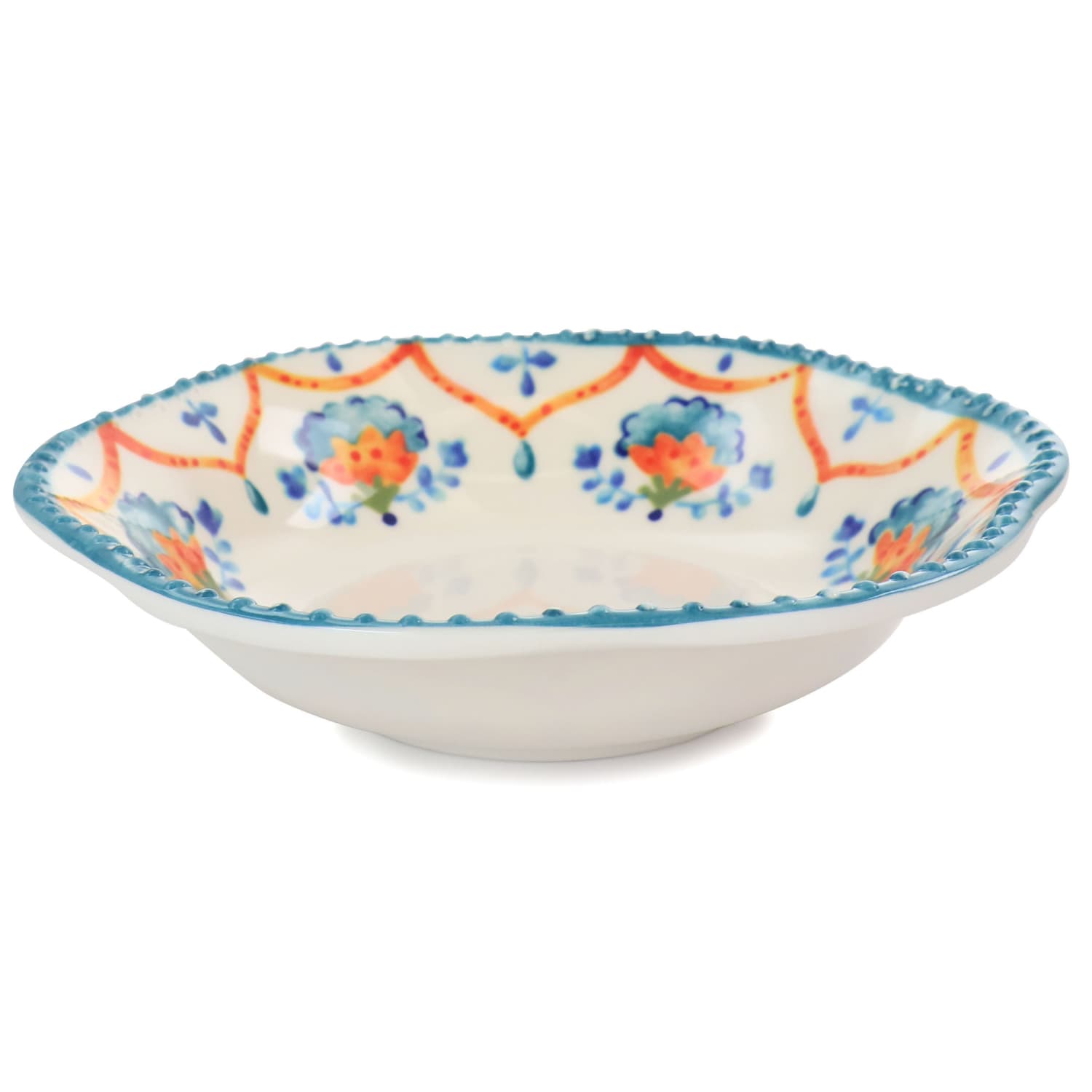 Gibson Home 12-Piece Tamara Melamine Dinnerware Set, White Floral - Image 5