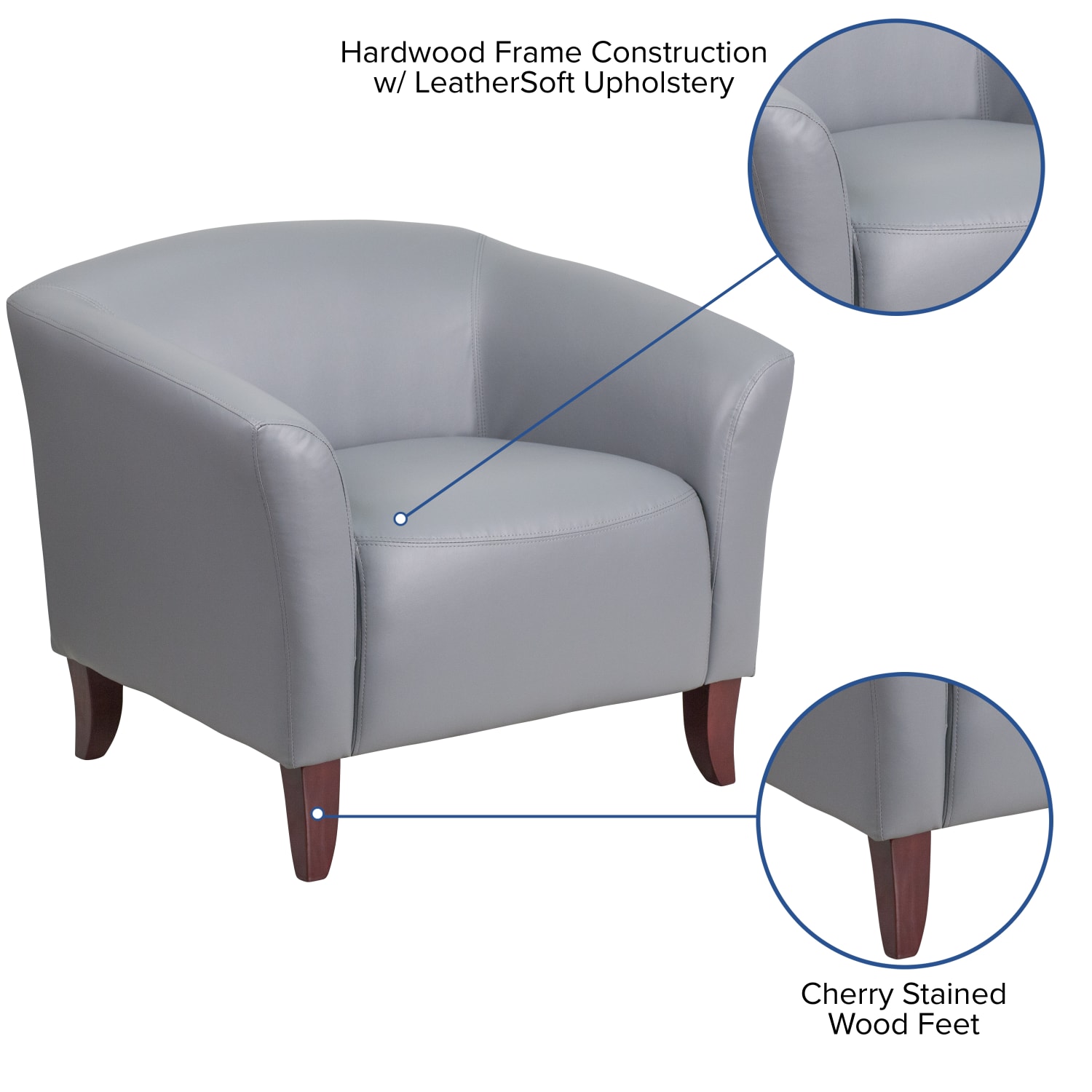 Flash Furniture HERCULES Imperial Series Reception Accent Chair, Gray - Image 6