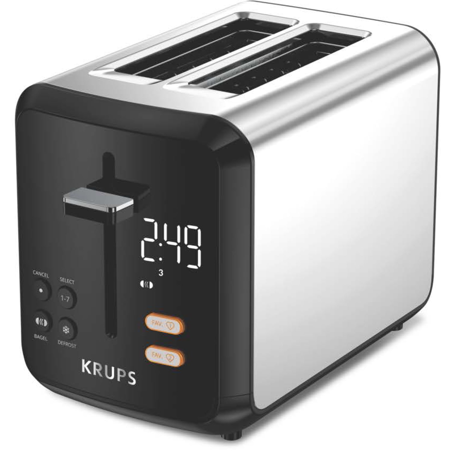 Krups My Memory Digital 2-Slot Toaster, 11-5/8inH x 7-1/8inW x 10-7/8inD, Silver/Black - Image 4