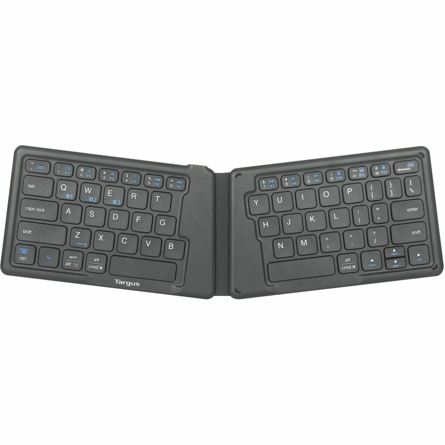 Targus Ergonomic Foldable Bluetooth Antimicrobial Keyboard, Compact Size, Black, AKF003US