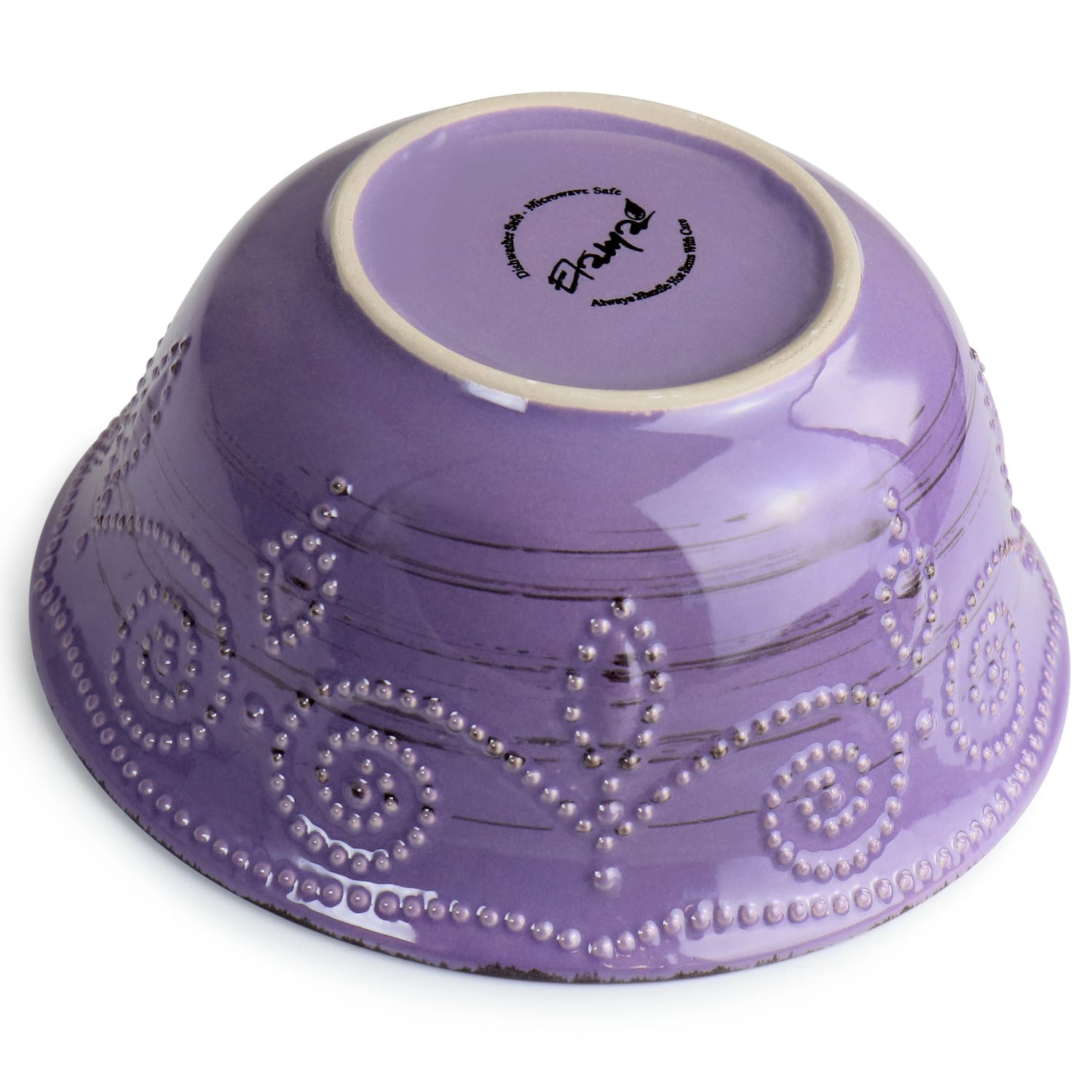 Elama Rustic Birch 16-Piece Stoneware Dinnerware Set,  Purple - Image 5