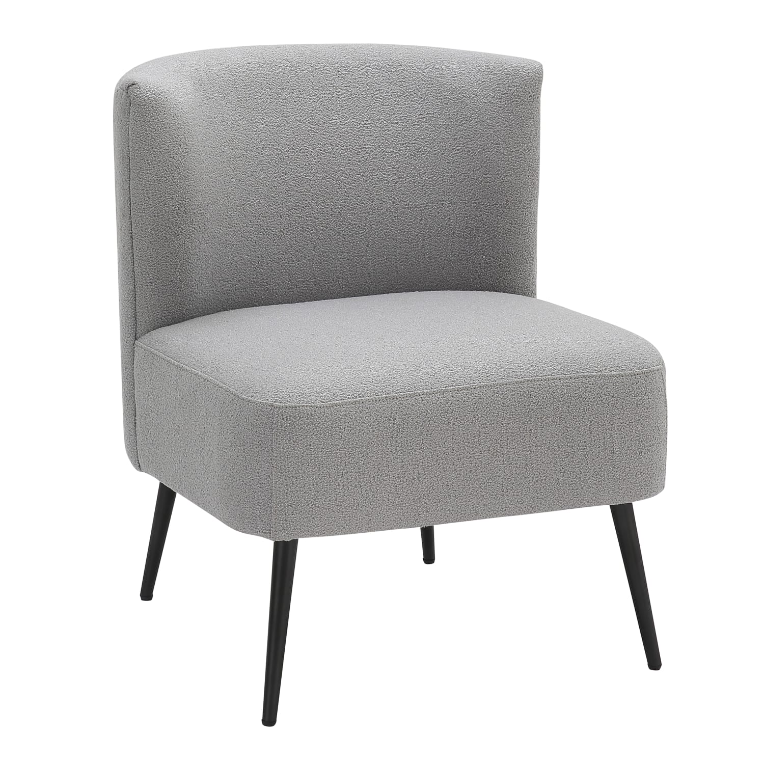 LumiSource Fran Sherpa Slipper Chair, Light Gray/Black