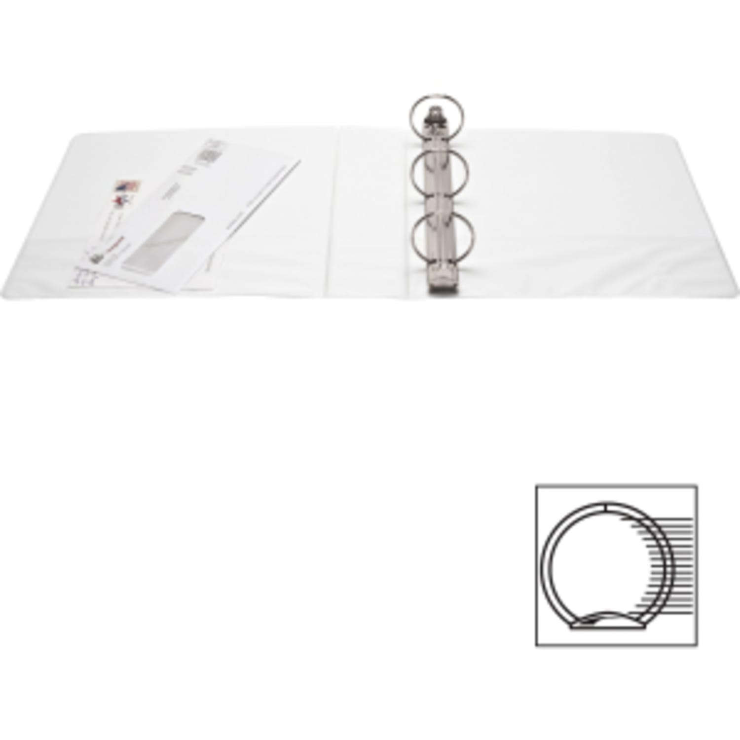 Business Source View 3-Ring Binder, 2in Round Rings, White - Image 4