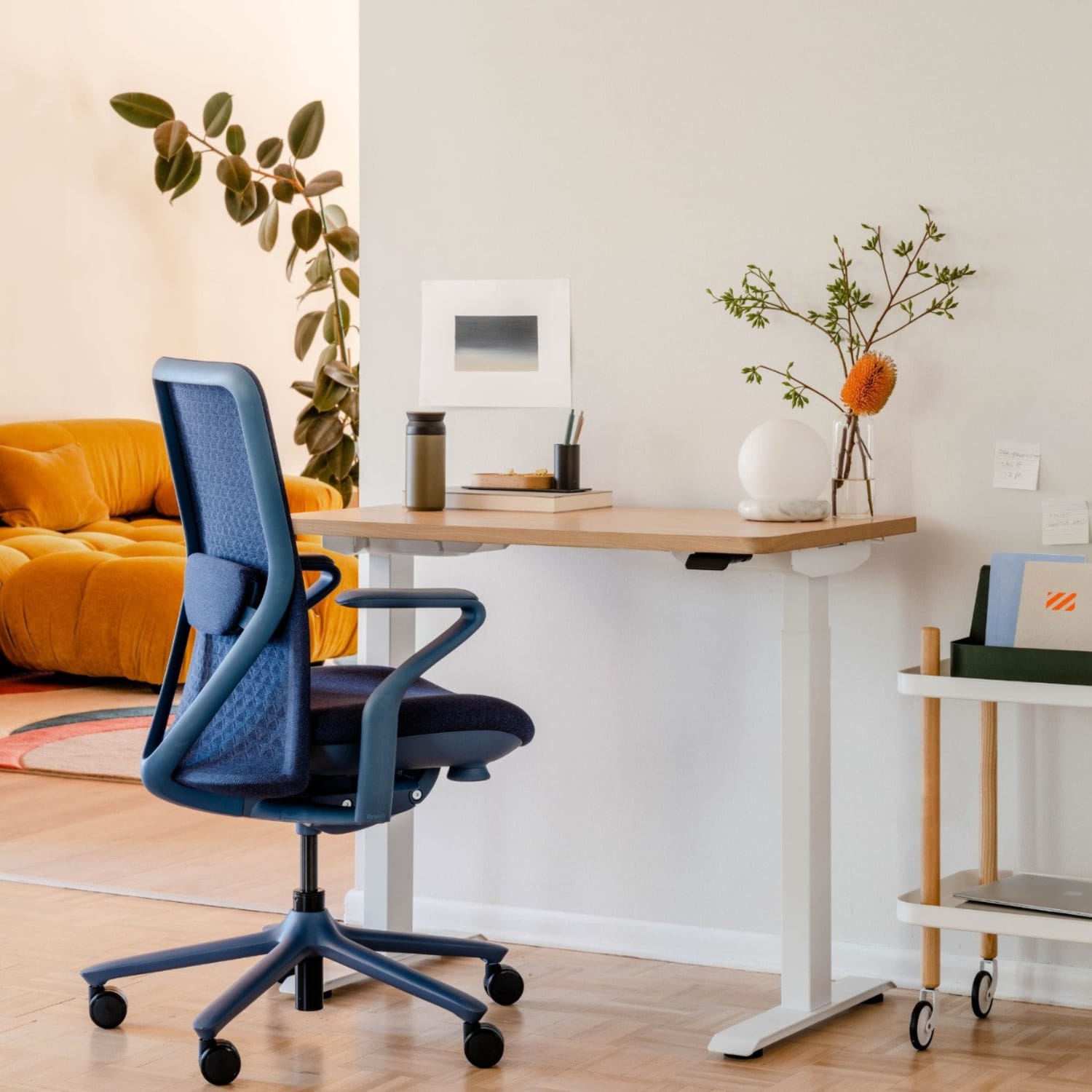 Branch Furniture Verve Seating Ergonomic Fabric Mid-Back Task Chair, Cobalt - Image 5
