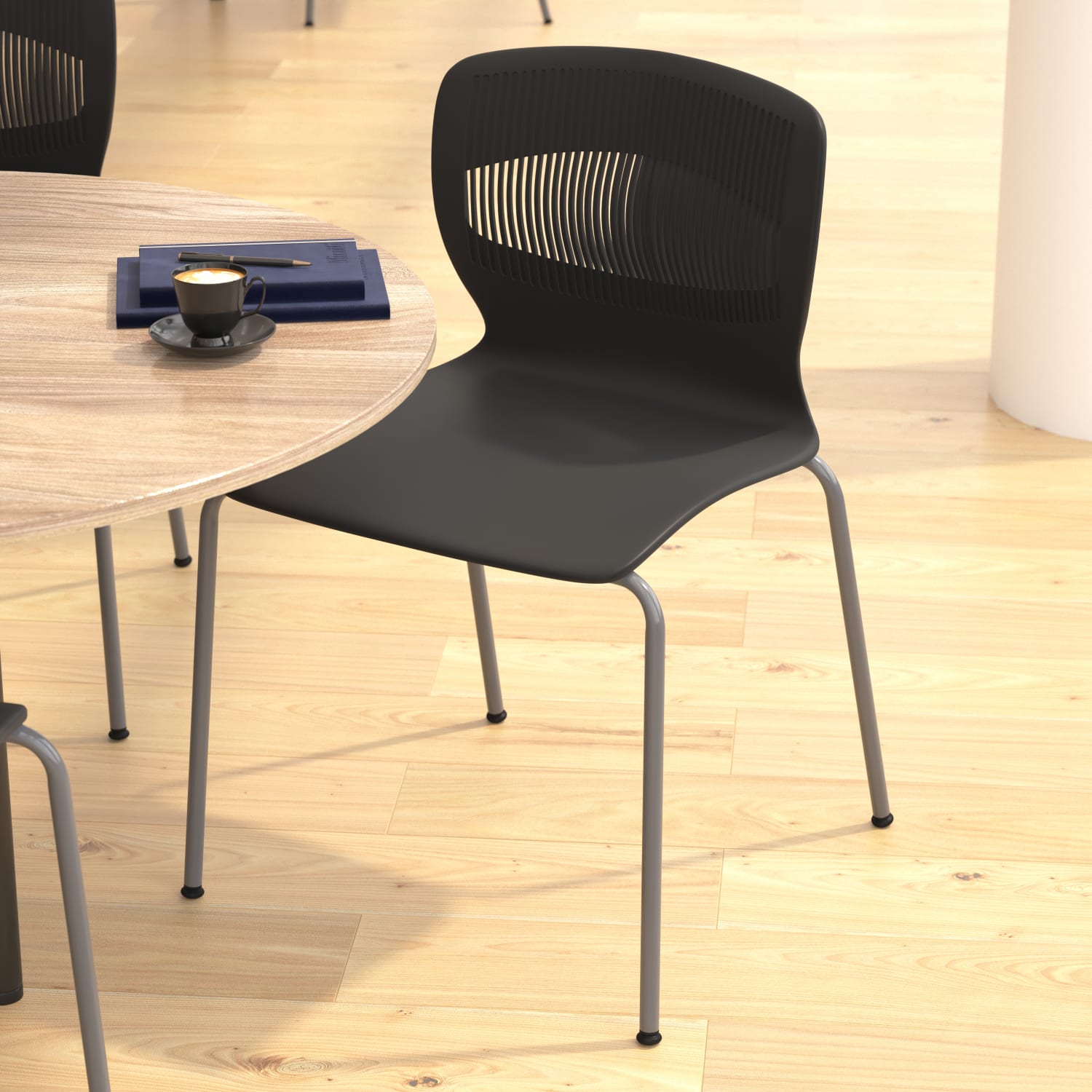 Flash Furniture HERCULES Series Commercial Grade 770 lb Capacity Ergonomic Stack Chairs With Lumbar Support BlackSilver Set Of 5 Chairs PopularChairscom