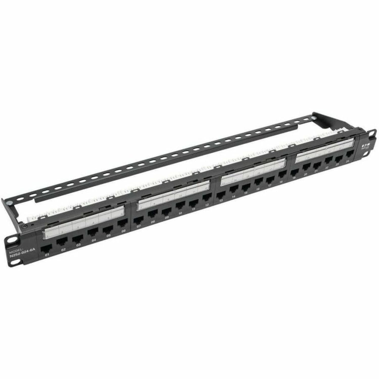 Eaton Tripp Lite Series 24-Port 1U Rack-Mount Cat6a/Cat6/Cat5e 110 Patch Panel with Cable Management Bar, 110 Punchdown, RJ45, TAA - N2520246A - Image 4