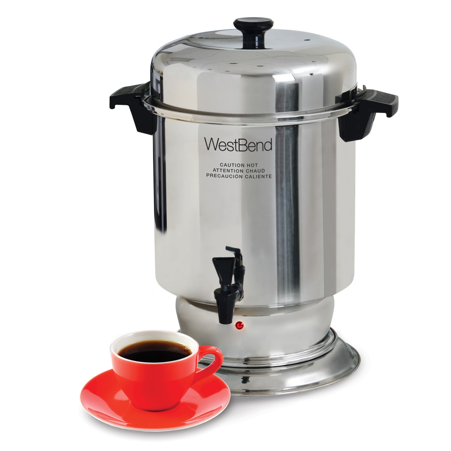 West Bend 55-Cup Commercial Coffee Urn, Silver - Image 4
