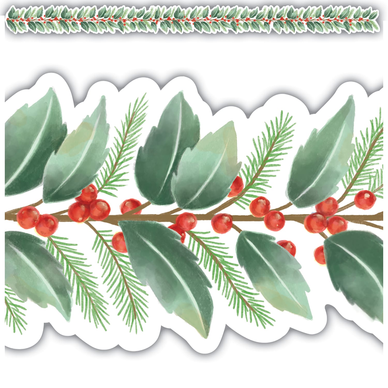 Teacher Created Resources Die-Cut Border Trim, Holly, 35ft Per Pack, Set Of 6 Packs - Image 4