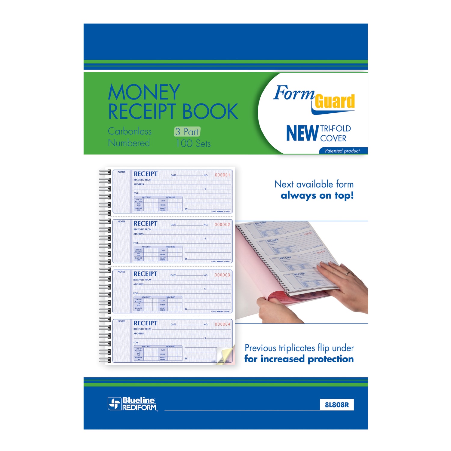 Rediform Prestige Money Receipt Book, 3 Part Carbonless, 7 5/8in x 8 1/2in, Set Of 100 - Image 3