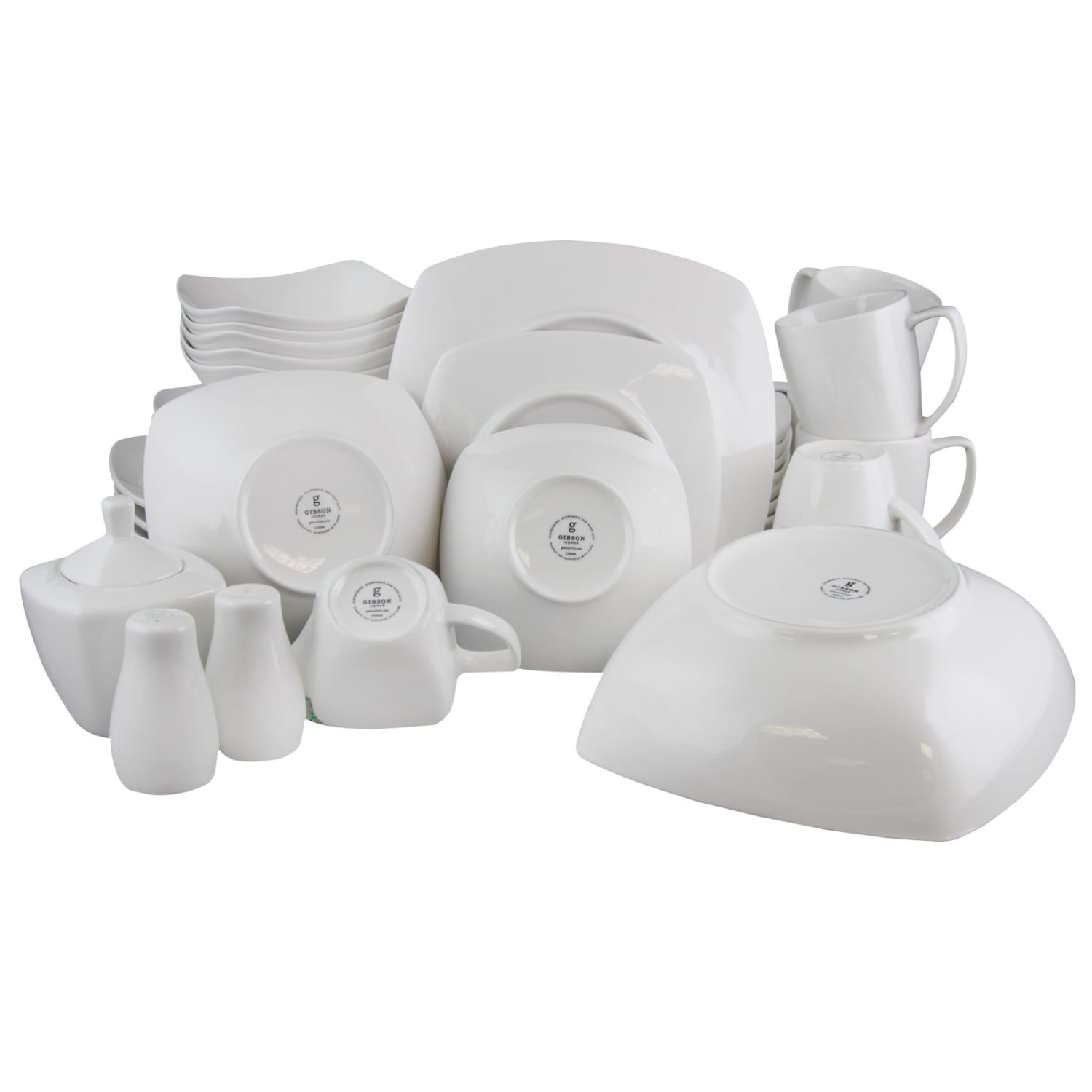 Gibson Zen Buffetware 39-Piece Dinnerware Set, White - Image 6