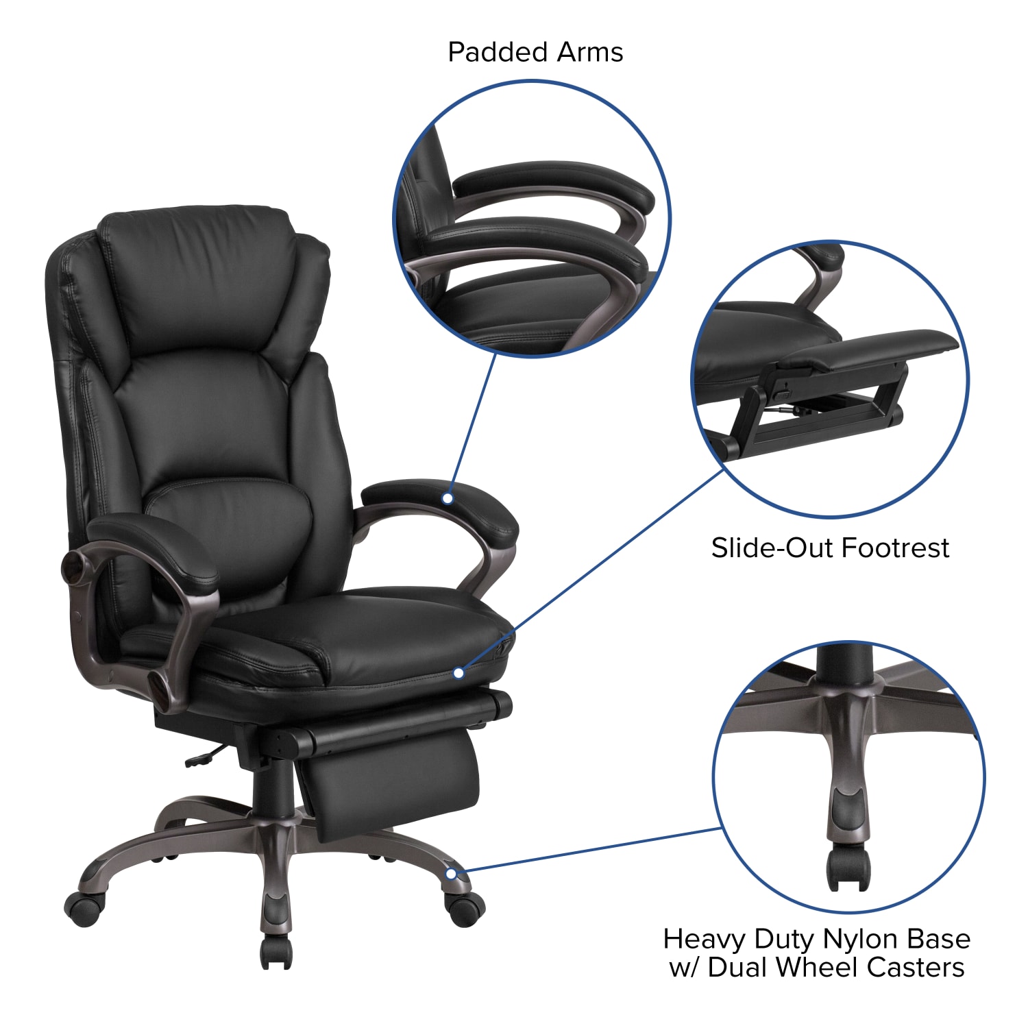 Flash Furniture Ergonomic LeatherSoft HighBack Executive Reclining Swivel Task Chair Black PopularChairscom Flash Furniture Ergonomic LeatherSoft High Back Executive Reclining Swivel Task Chair Black PopularChairscom
