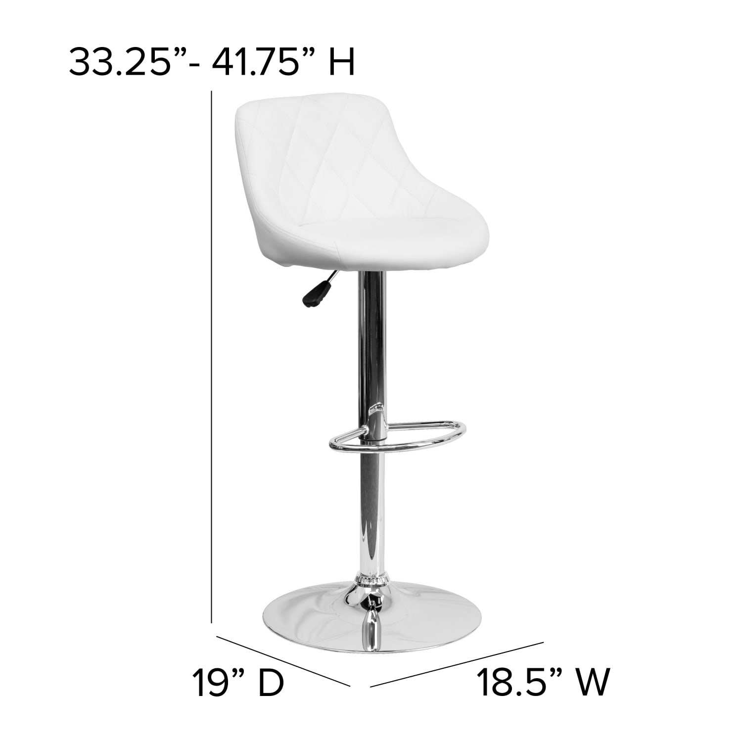 Flash Furniture Contemporary Vinyl Bucket Seat Adjustable Height Barstool with Diamond Pattern Back and Chrome Base White PopularChairscom Flash Furniture Contemporary Vinyl Bucket Seat Adjustable Height Barstool with Diamond Pattern Back and Chrome Base White PopularChairscom