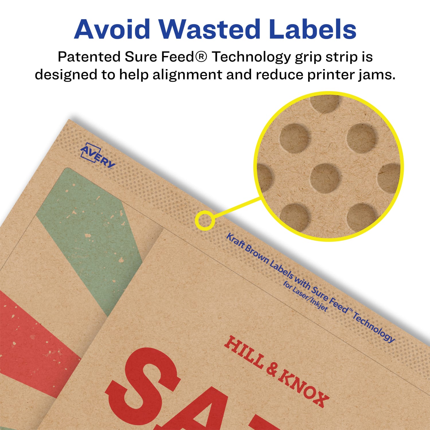 Avery Kraft Permanent Labels With Sure Feed, 94255-KMP15, Rectangle, 4-3/4in x 7-3/4in, Brown, Pack Of 30 - Image 5