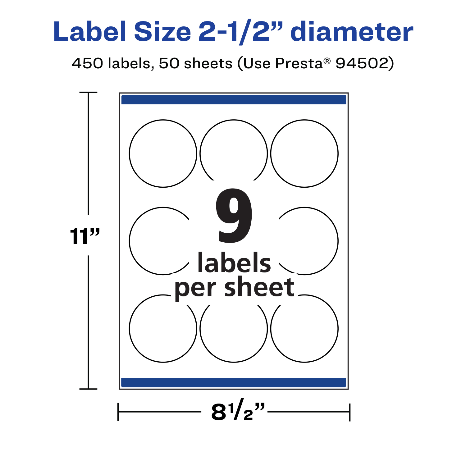 Avery Removable Labels With Sure Feed, 94502-RMP50, Round, 2-1/2in Diameter, White, Pack Of 450 Labels - Image 6