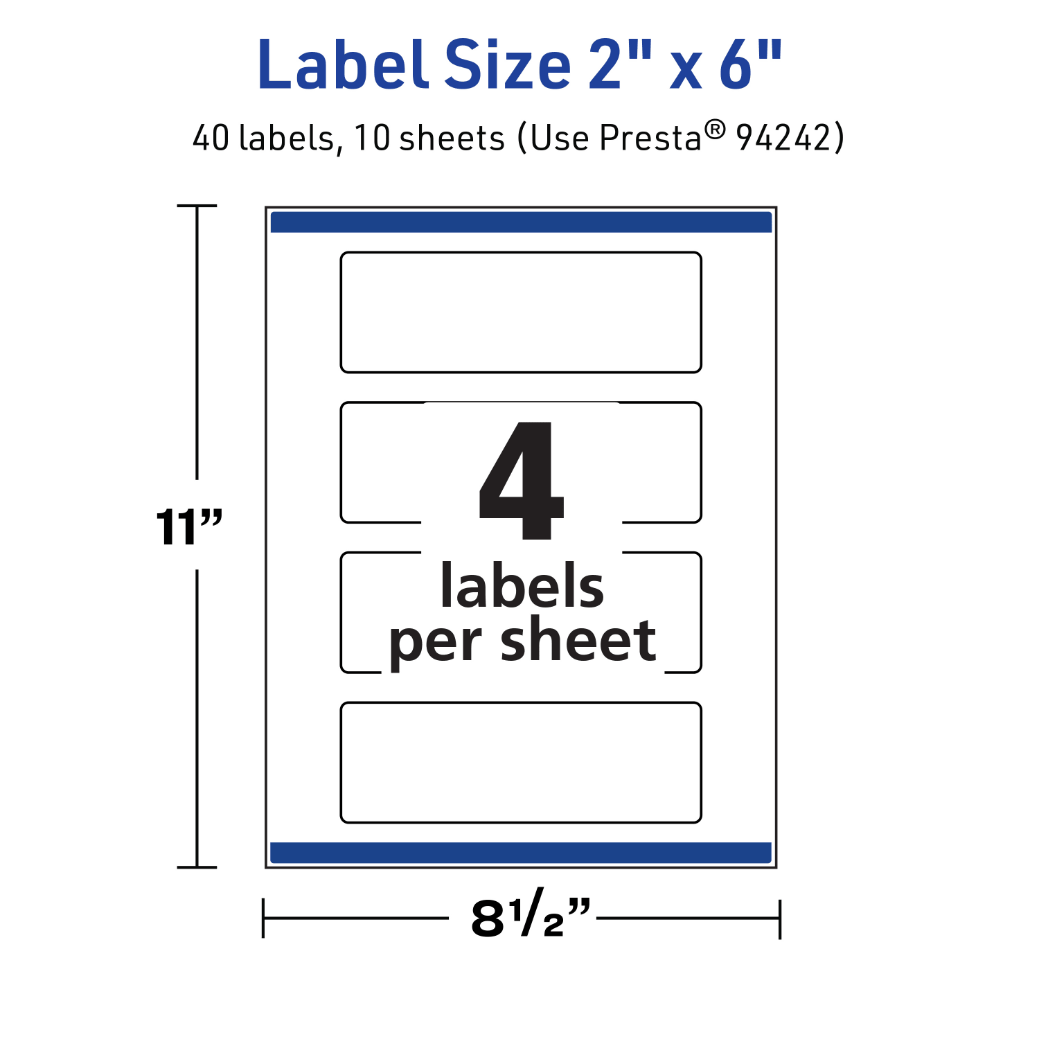 Avery Print-To-The-Edge TrueBlock Labels With Sure Feed, 94242-TWMP10, Rectangle, 2in x 6in, Matte White, Pack Of 40 - Image 6