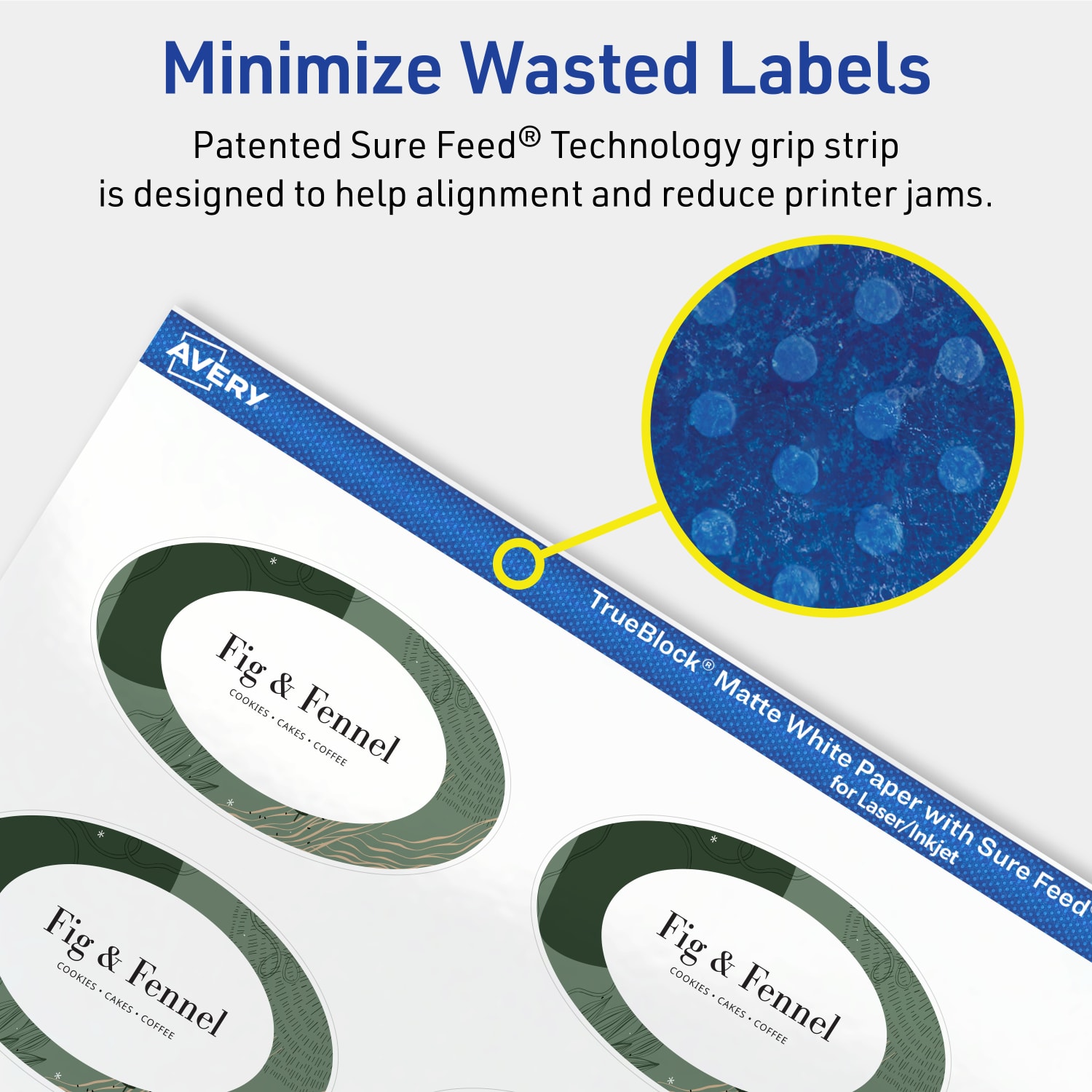 Avery TrueBlock Labels With Sure Feed, 94051-TWMP50, Oval, 1-1/2in x 2-1/2in, Matte White, Pack Of 900 - Image 5