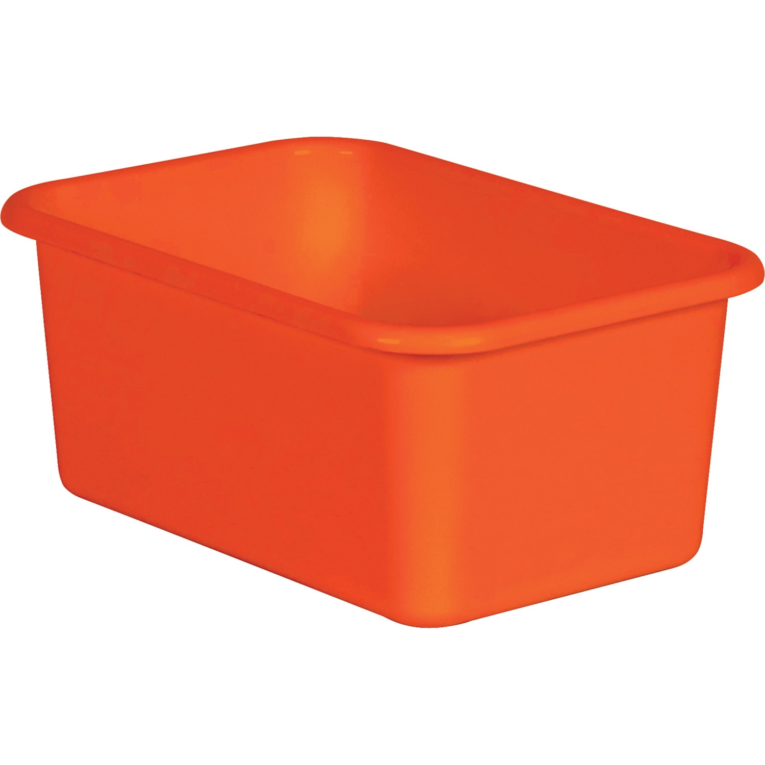 Teacher Created Resources Small Plastic Storage Bins, 5inH x 11-3/8inW x 7-3/4inD, Orange, Pack Of 6 - Image 3