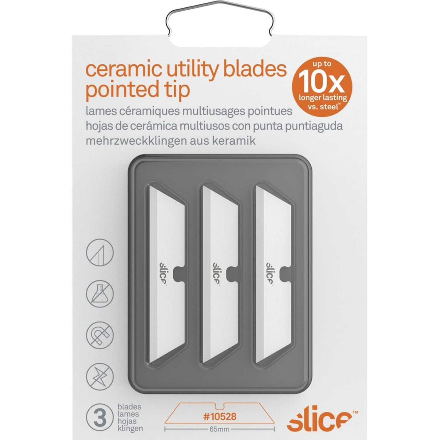 Slice Pointed Tip Ceramic Utility Blades - 2.60in - Pointed Tip, Non-conductive, Non-magnetic, Reversible, Retractable, Rust Resistant, No - SLI10528 - Image 6