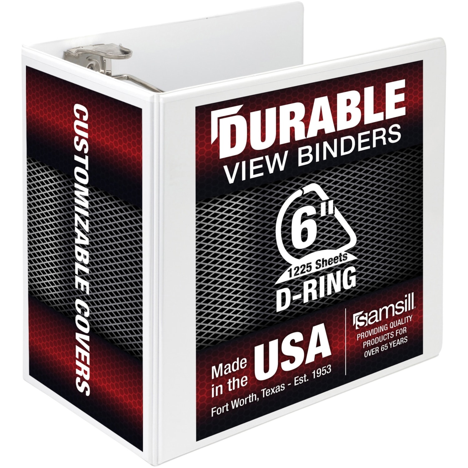 Samsill Nonstick Insertable 3-Ring Binder, 6in D-Rings, 50% Recycled, White - Image 3