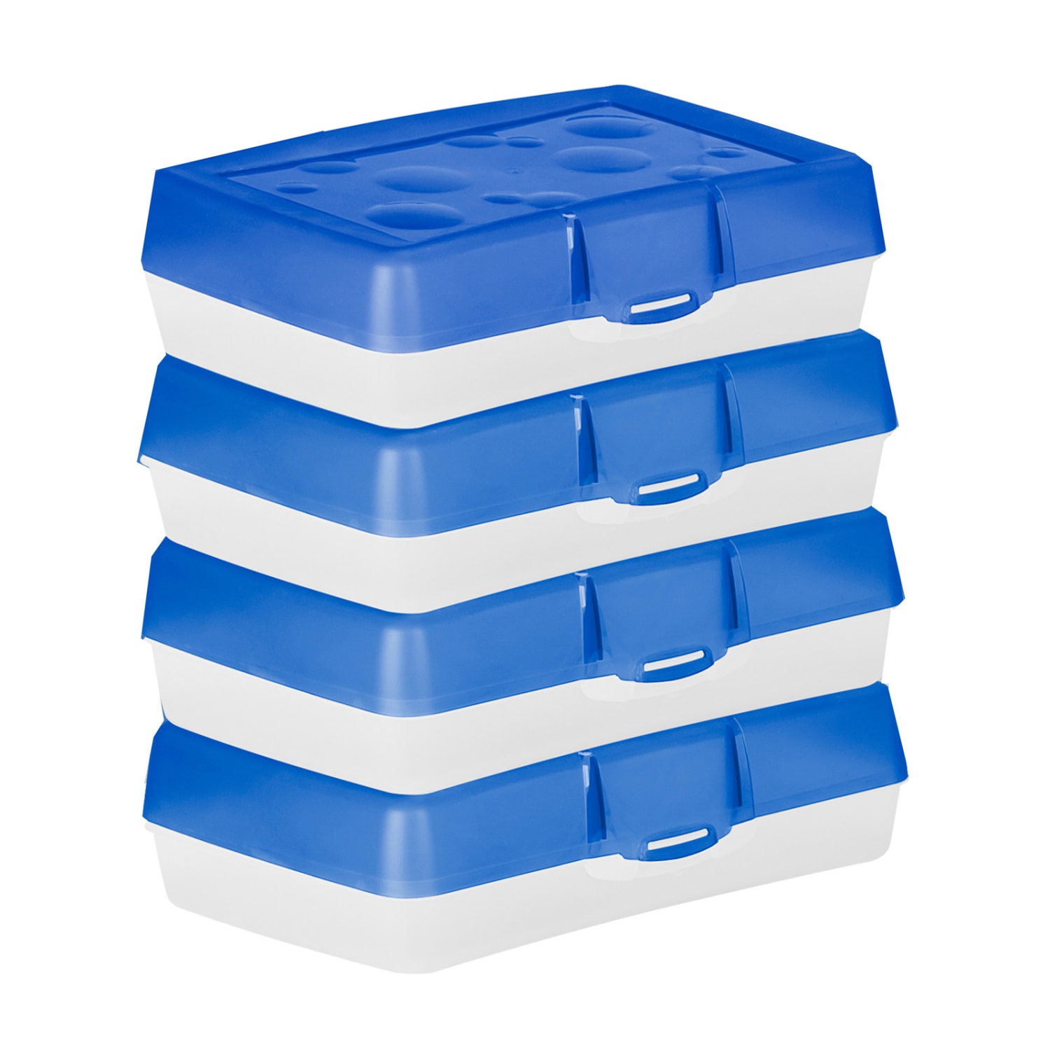 Storex Pencil Cases, 2-1/2inH x 8-3/8inW x 5-5/8inD, Blue, Pack Of 12 Cases - Image 3