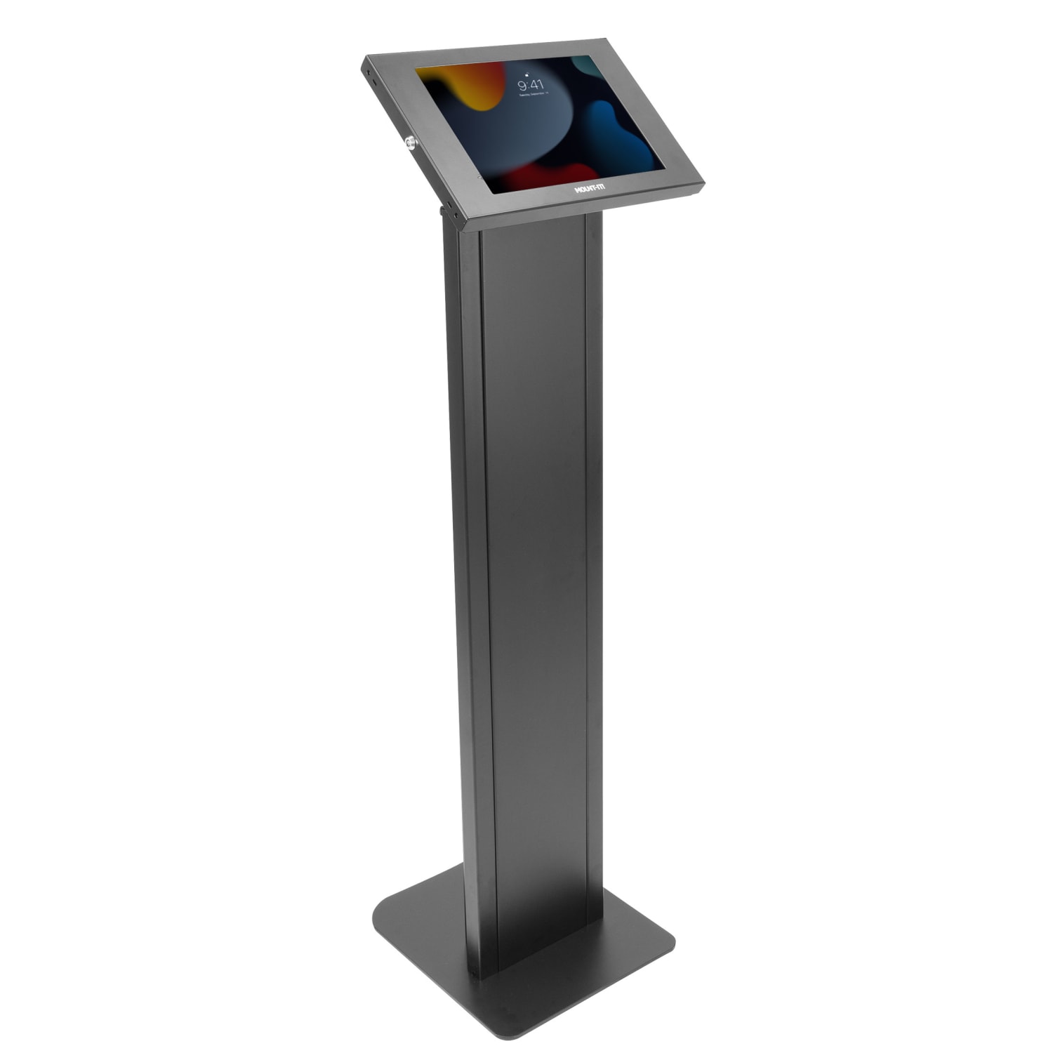 Mount-It! Steel Anti-Theft Tablet Kiosk for iPad/iPad Air/iPad Pro, 5-1/4inH x 12-3/4inW x 41-3/4inD, Black - Image 3