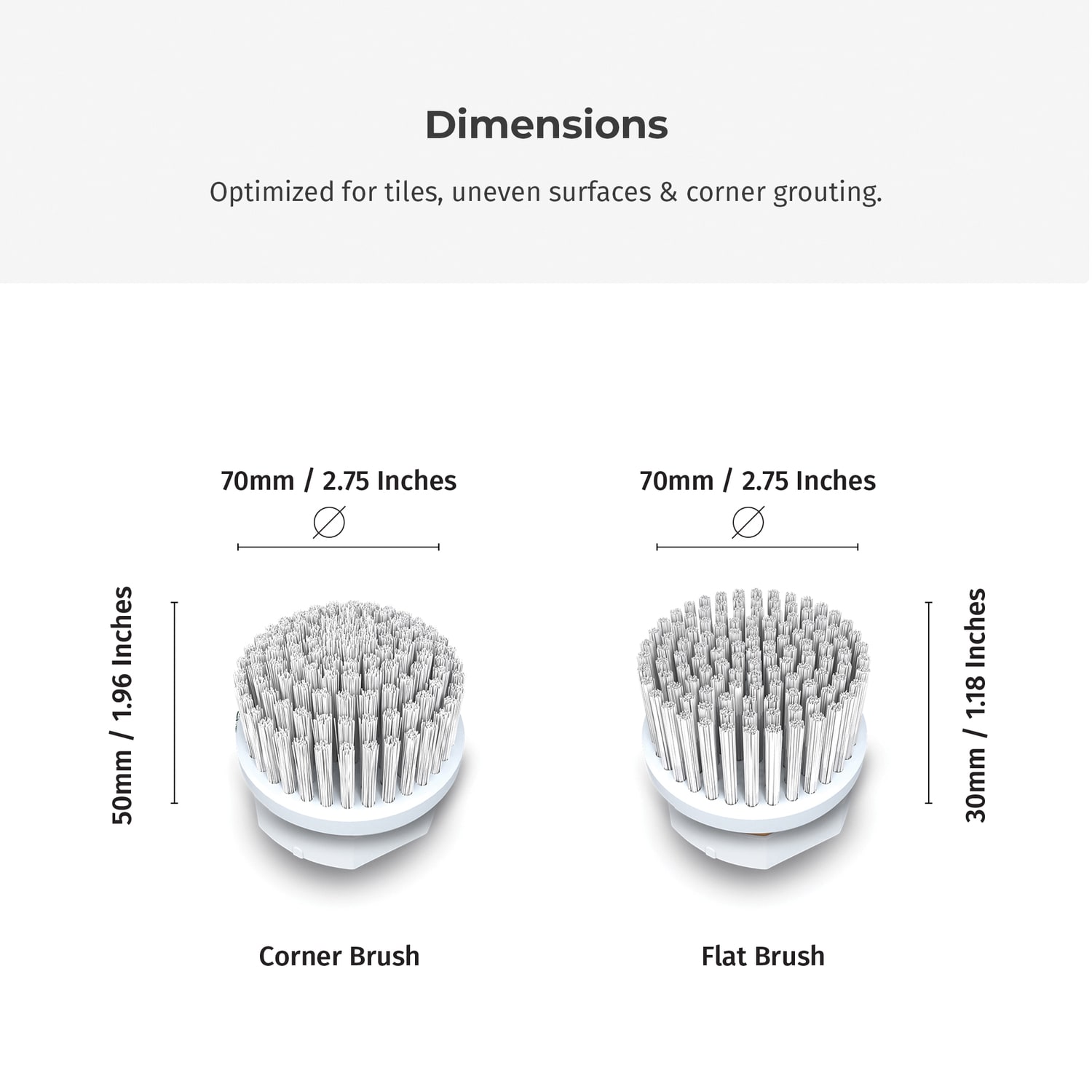 Skadu Power Scrubber Attachment Kit With Corner And Flat Bristle Brushes, White - Image 6