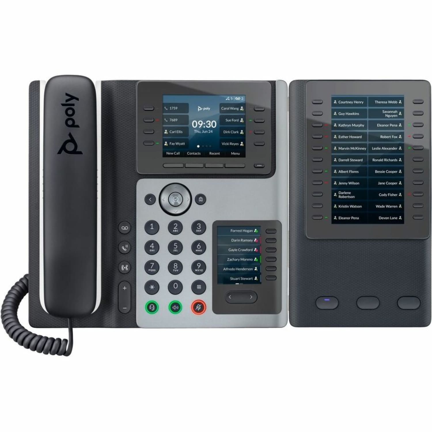 Poly Edge E400 IP Phone and PoE-enabled GSA/TAA - 3.5in LCD - 2 x Network (RJ-45) - PoE Ports - Image 3