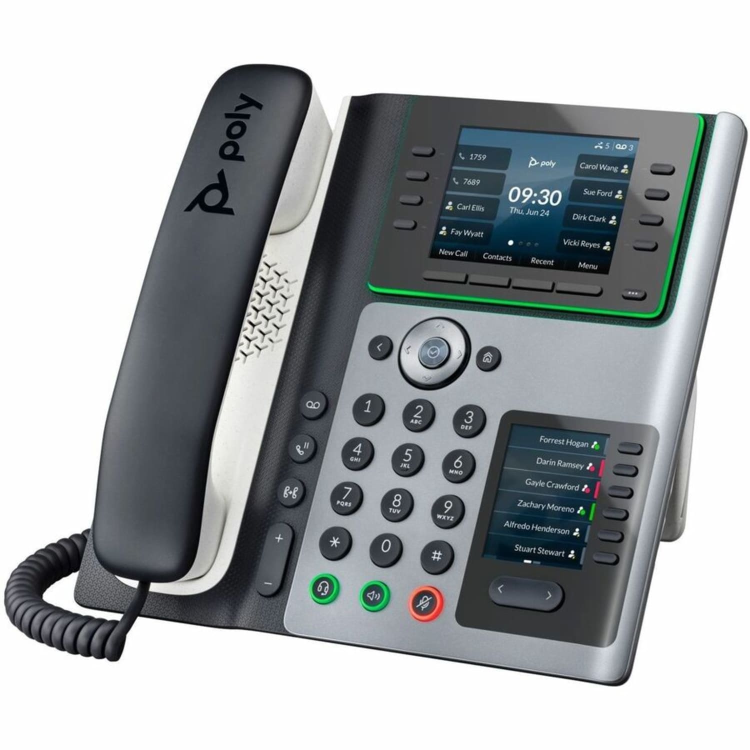 Poly Edge E400 IP Phone and PoE-enabled GSA/TAA - 3.5in LCD - 2 x Network (RJ-45) - PoE Ports - Image 4