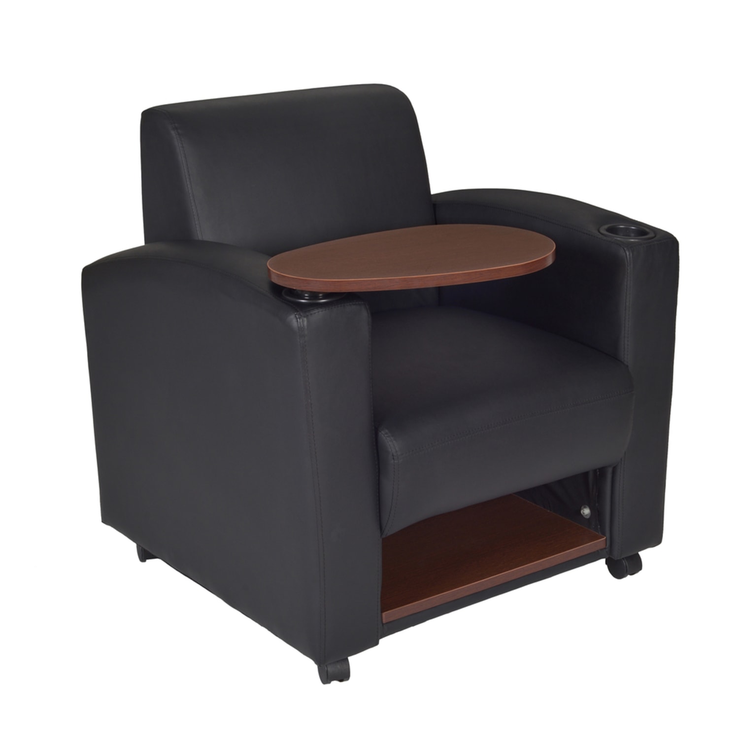 Regency Nova Lounge Accent Chair With Tablet Arm And Storage, Black