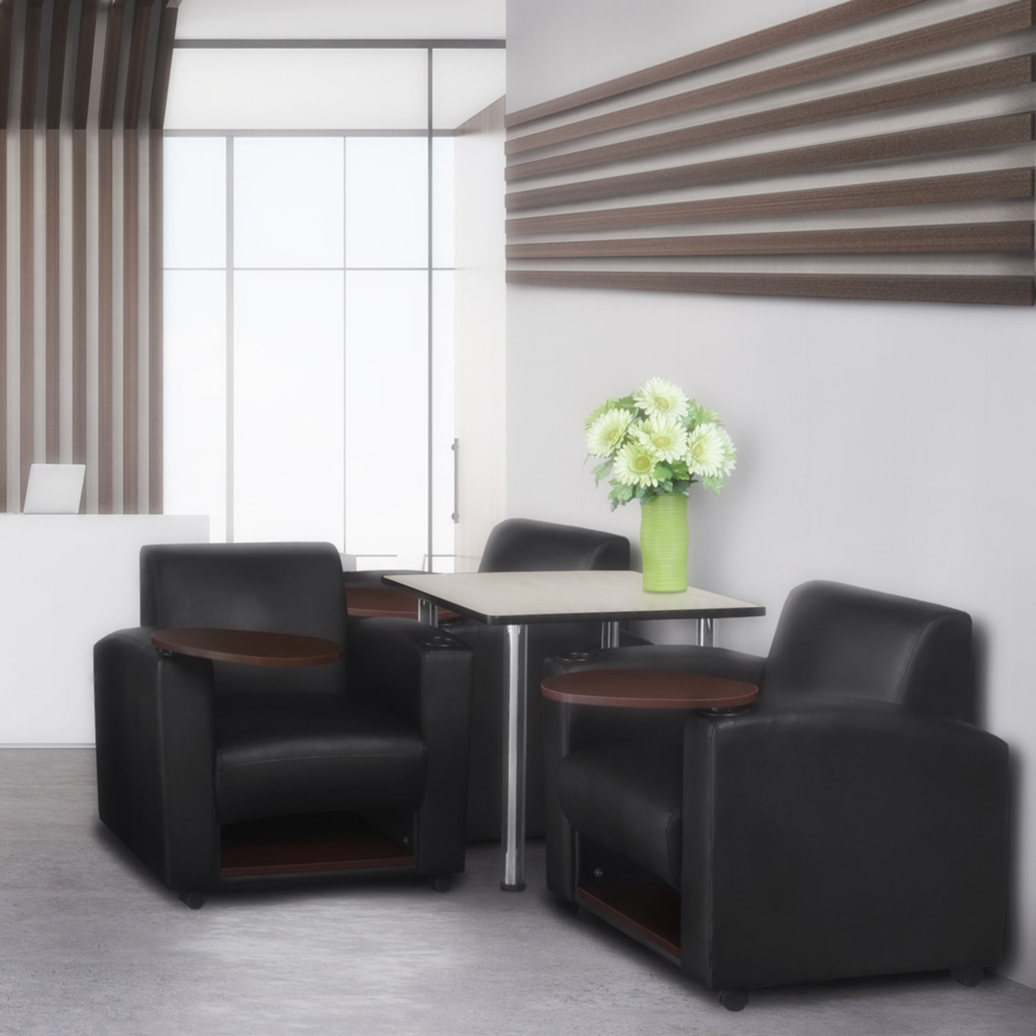Regency Nova Lounge Accent Chair With Tablet Arm And Storage Black PopularChairscom