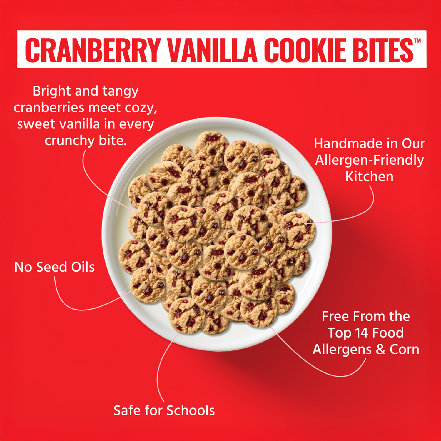 Every Body Eat Cranberry Vanilla Cookie Bites, 1.1 Oz, Total Qty 20 - Image 5