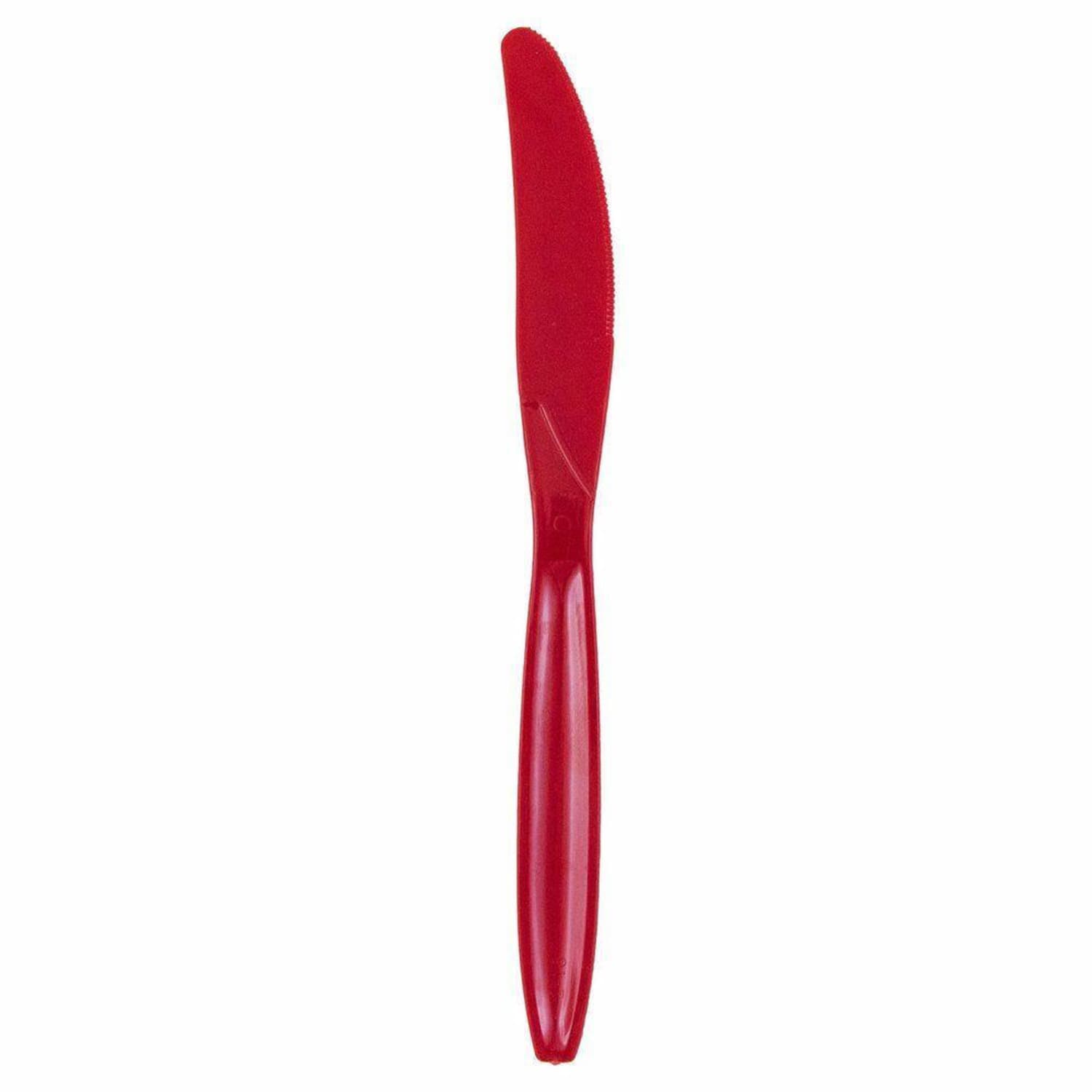 JAM PAPER Big Party Pack of Premium Plastic Knives, Red, 100 Disposable Knives/Box - Image 3