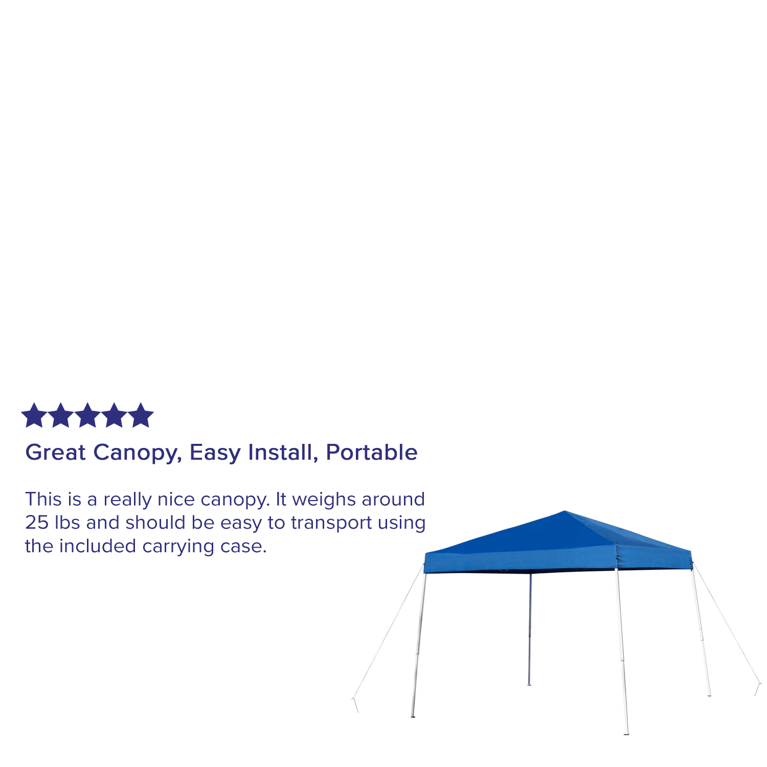 Flash Furniture Outdoor Pop-Up Event Canopy Tent With Carry Bag, 97-1/2inH x 94inW x 94inD, Blue - Image 6