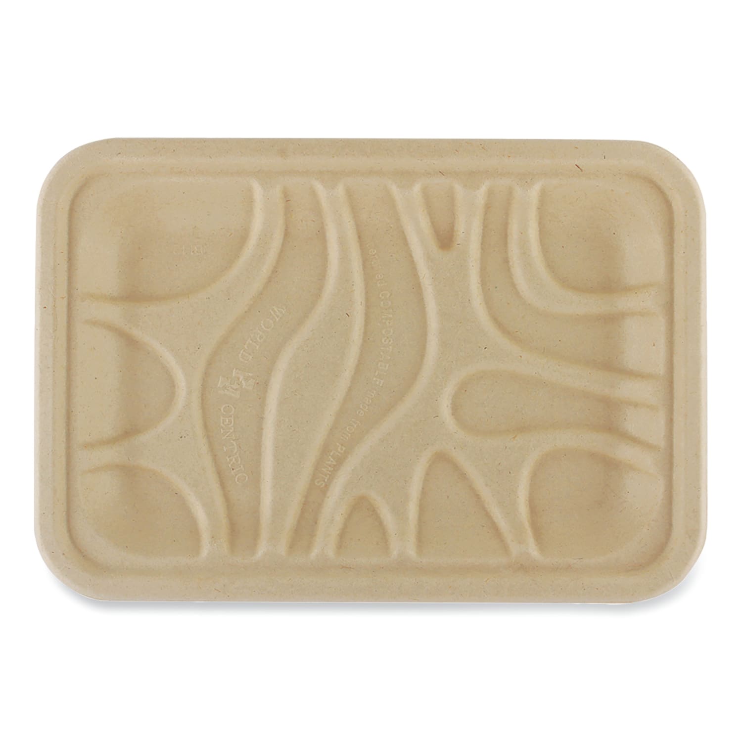 World Centric Fiber Trays, 5-3/4in x 8-1/4in x 5/8in, Natural Paper, Pack Of 500 Trays