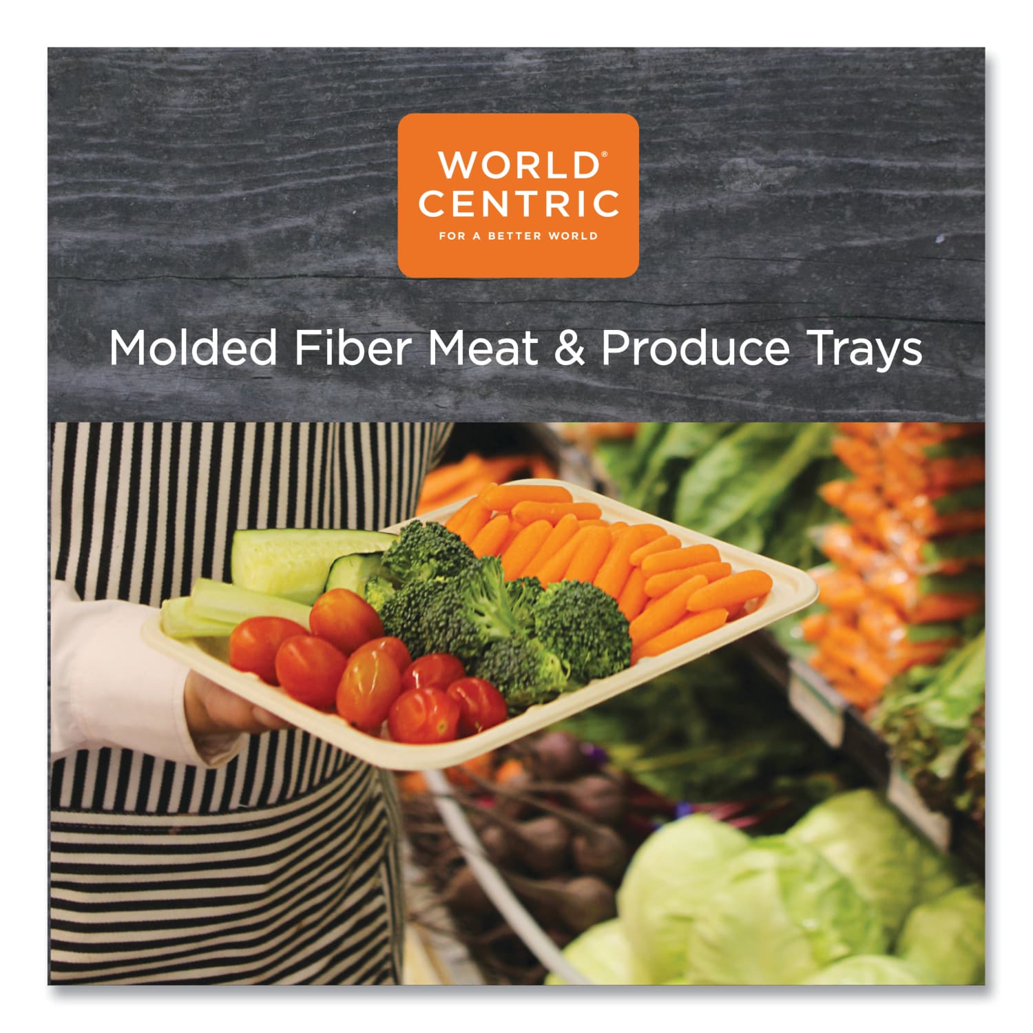 World Centric Fiber Trays, 5-3/4in x 8-1/4in x 5/8in, Natural Paper, Pack Of 500 Trays - Image 4