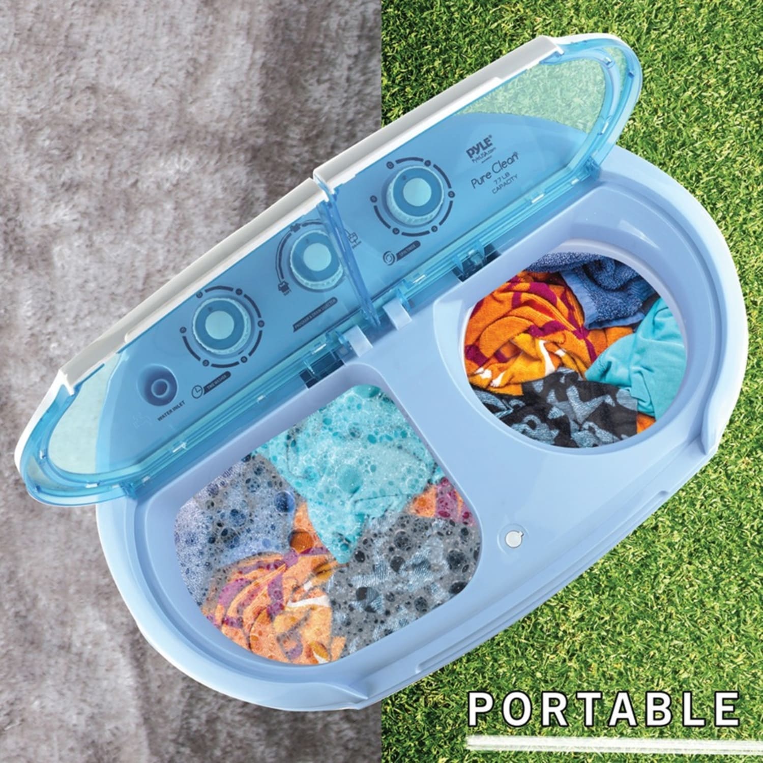 Pure Clean Compact and Portable Washer and Spin Dryer - Top Loading - 7.70 lb Washer Load Capacity 3.30 lb - PUCWM22 - Image 5