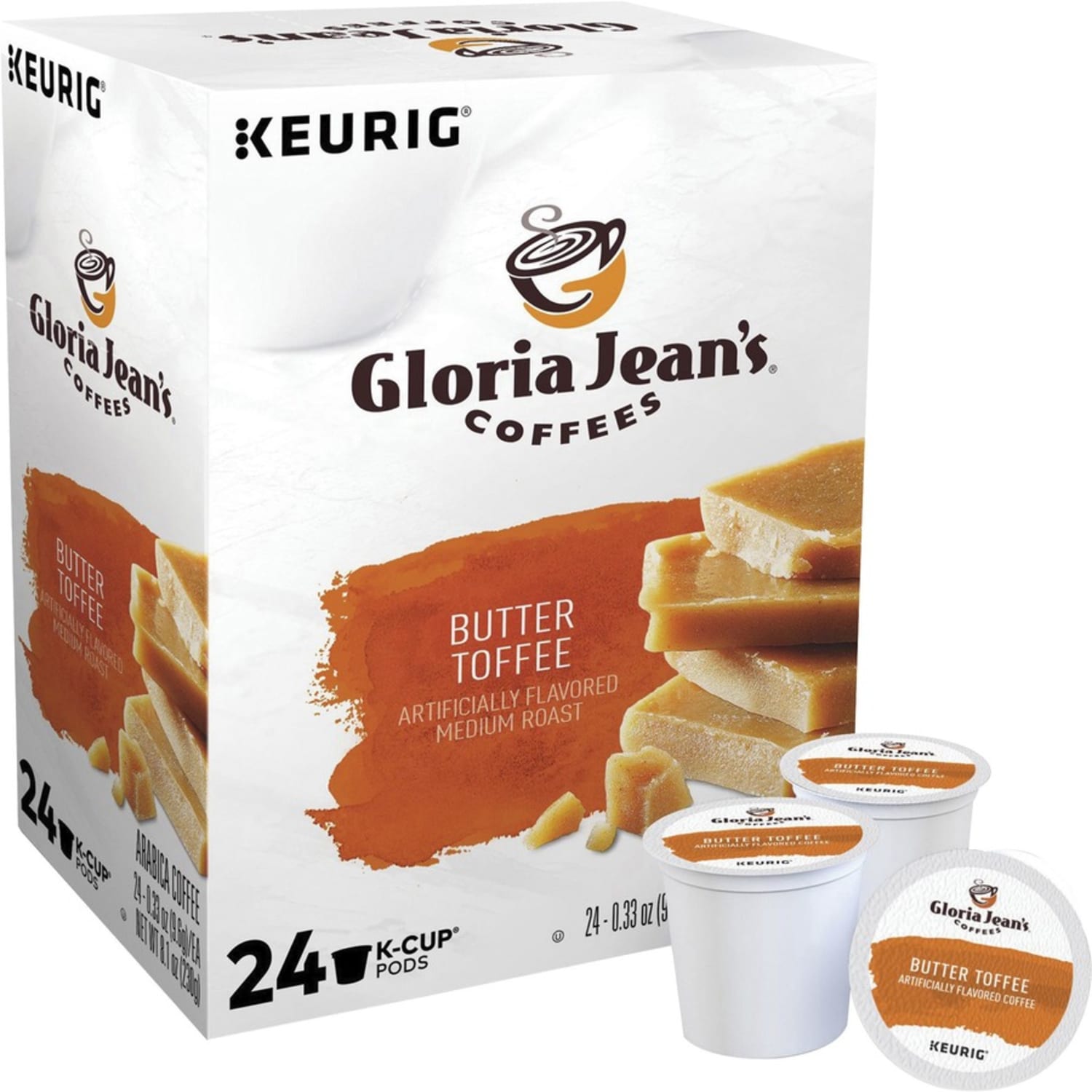 Gloria Jeans Coffees Single-Serve Coffee K-Cup Pods, Butter Toffee, Carton Of 24 - Image 5