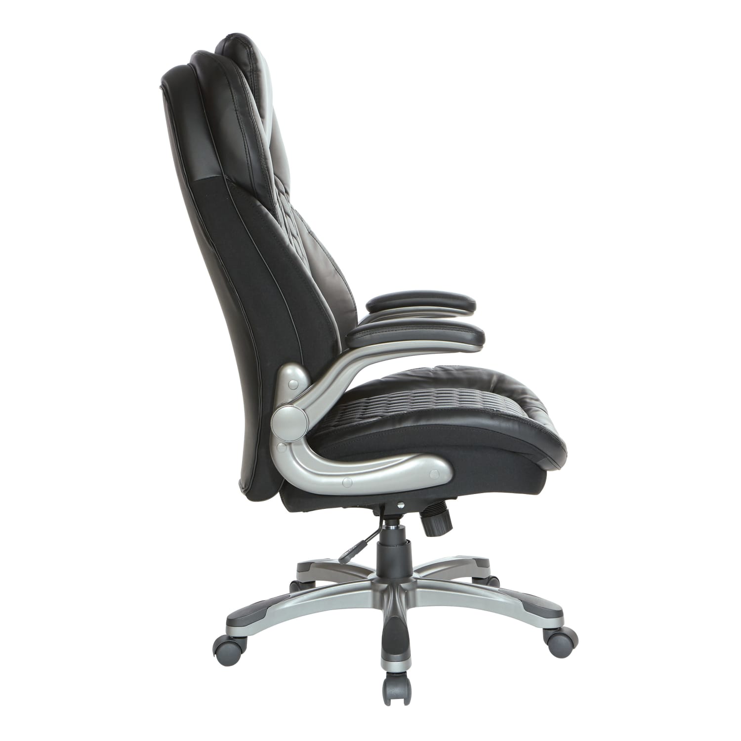 Office Star Ergonomic Bonded Leather High-Back Executive Chair, Black - Image 3