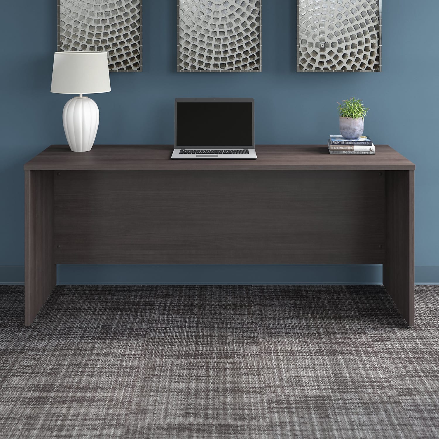 Bush Business Furniture Office 500 72inW Credenza Computer Desk, Storm Gray, Standard Delivery - Image 3