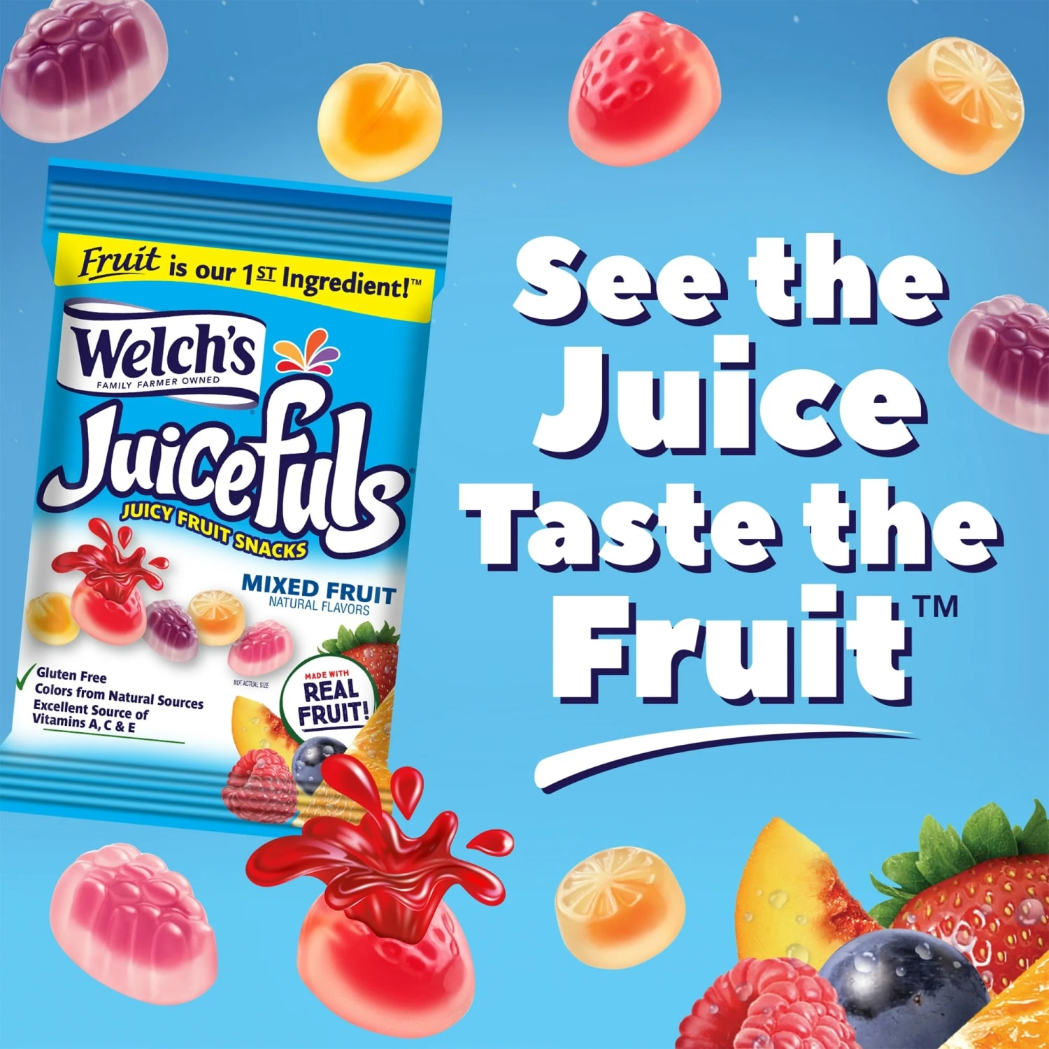 Welchs Juicefuls Mixed Fruit Snacks, 4 Oz, Pack Of 12 Snack Bags - Image 3