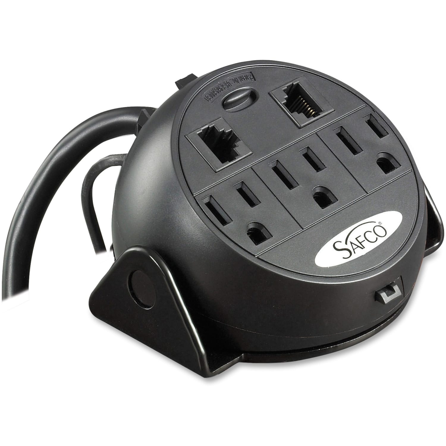 Safco Clamp-On Power and Data Module, 5inH x 4 1/4inW x 5inD, Black - Image 3