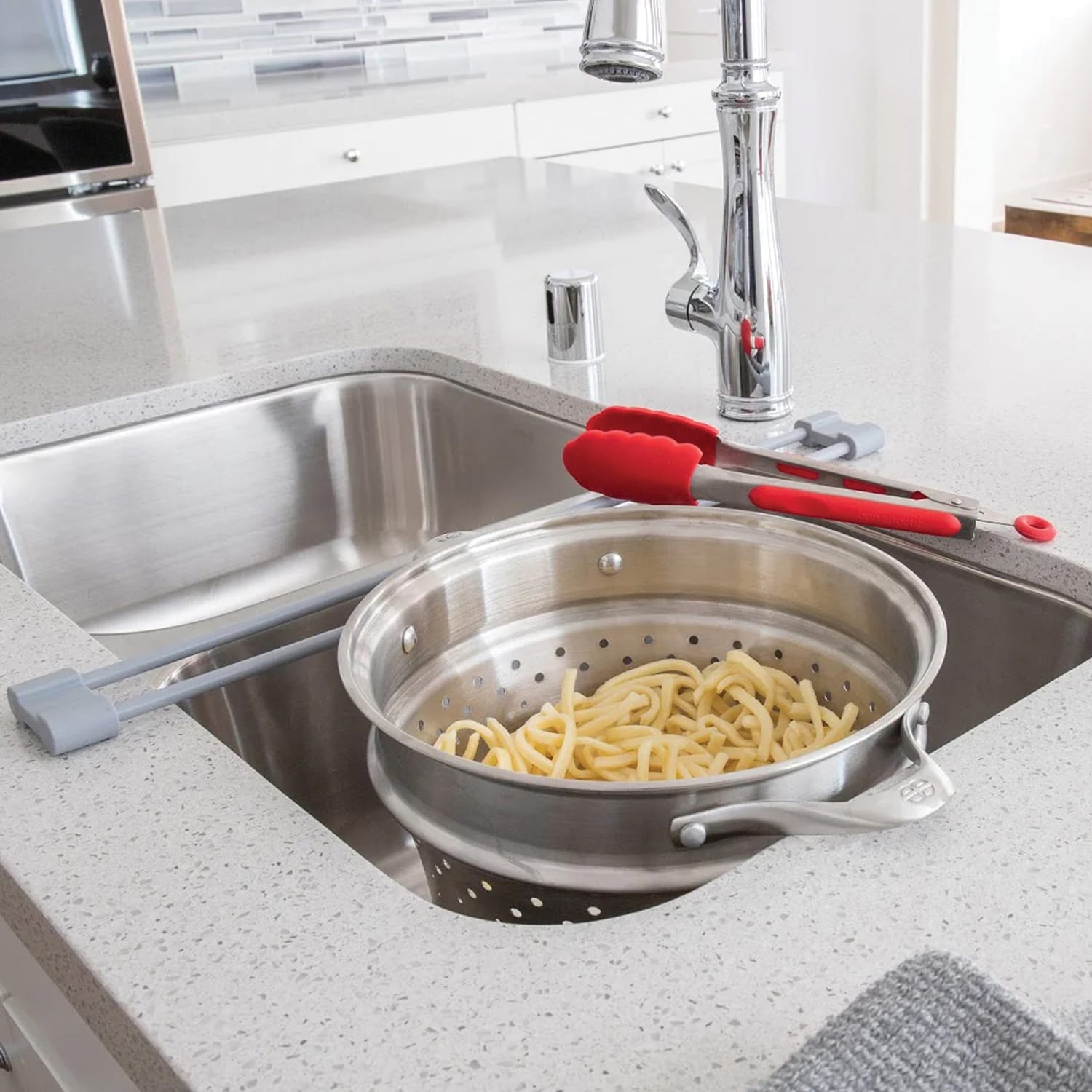 Better Houseware Over-Sink Drying Bar, 3/4inH x 2-1/4inW x 20-1/2inD, Gray - Image 3