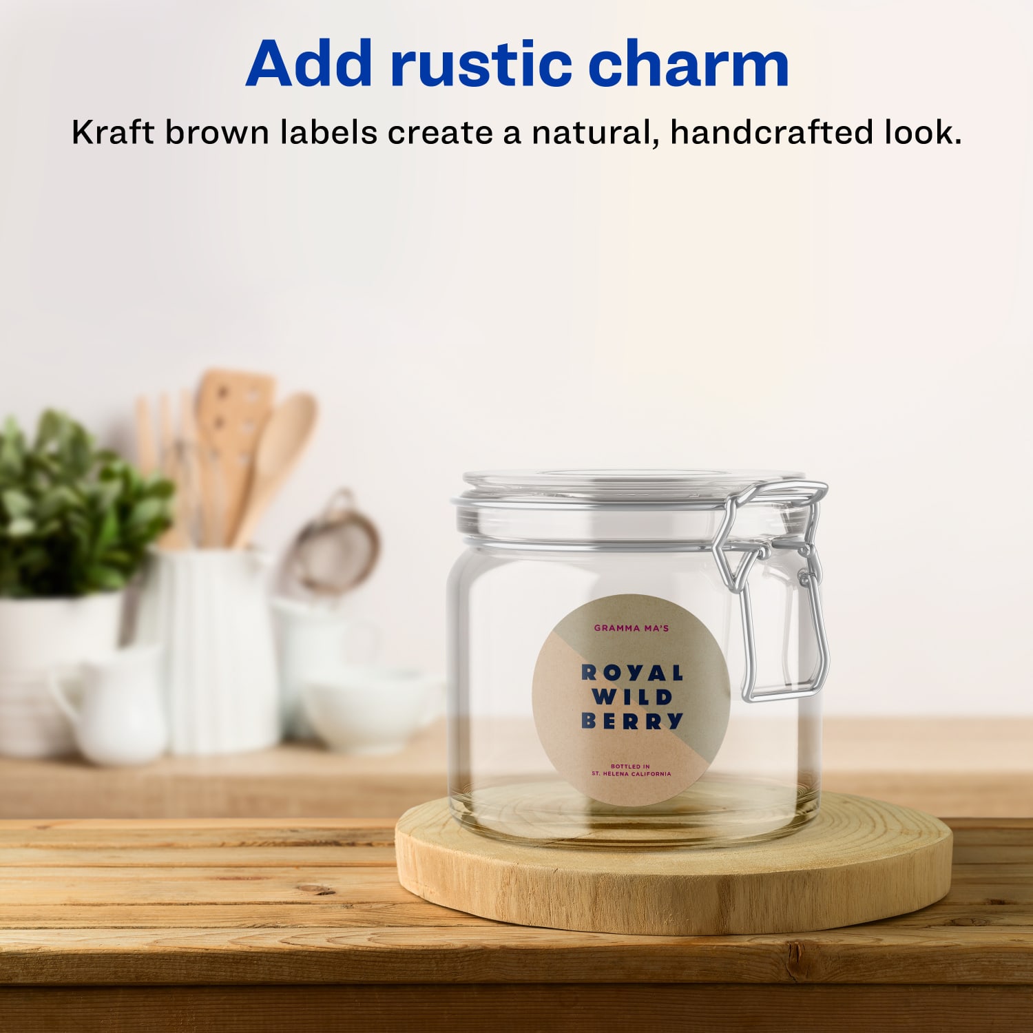 Avery Kraft Permanent Labels With Sure Feed, 94502-KMP15, Round, 2-1/2in Diameter, Brown, Pack Of 135 - Image 3