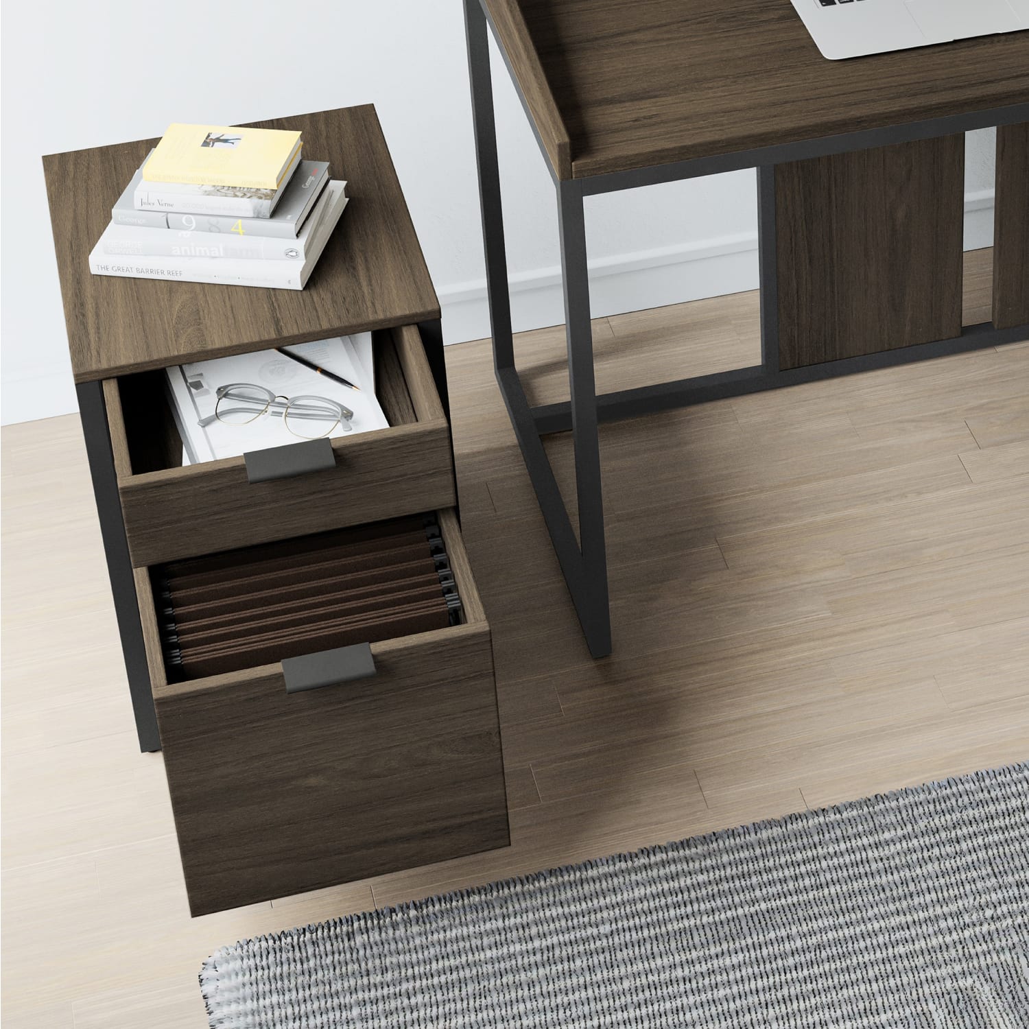 Elle Decor Lemont 18inD Vertical 2-Drawer File Cabinet, Natural Alder - Image 3