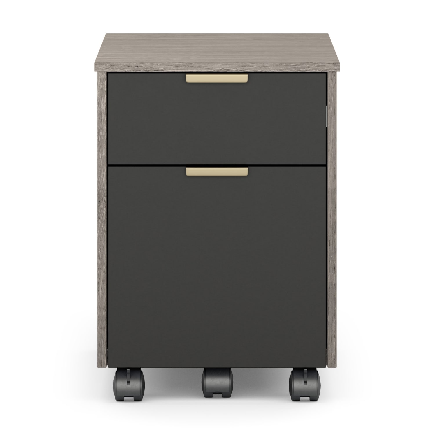 Whalen Devon 20inD Vertical 2-Drawer Mobile File Cabinet, Harbor Oak/Matte Black - Image 5