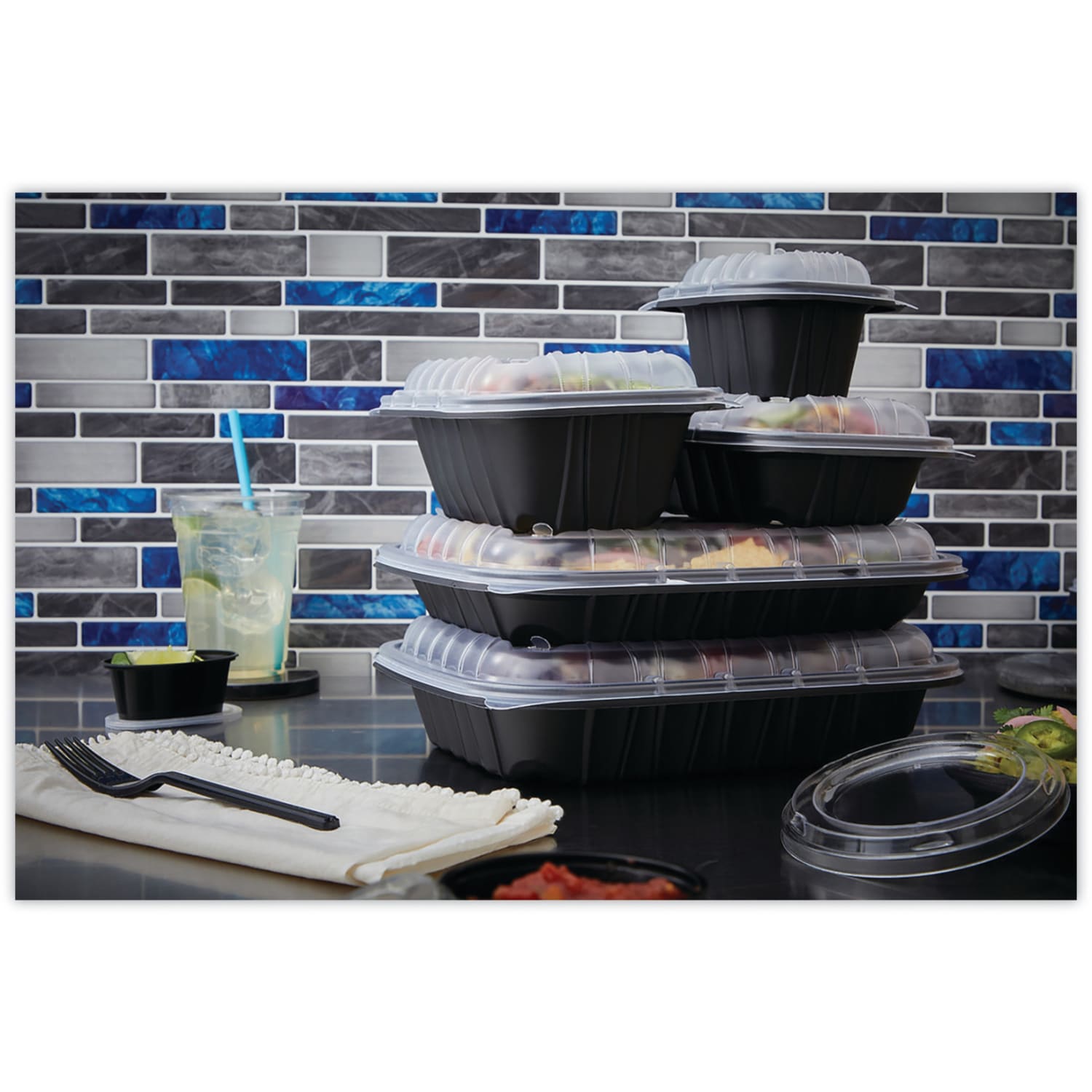 Pactiv EarthChoice Entree2Go Takeout Containers, 48 Oz, Black, Pack Of 200 Containers - Image 6