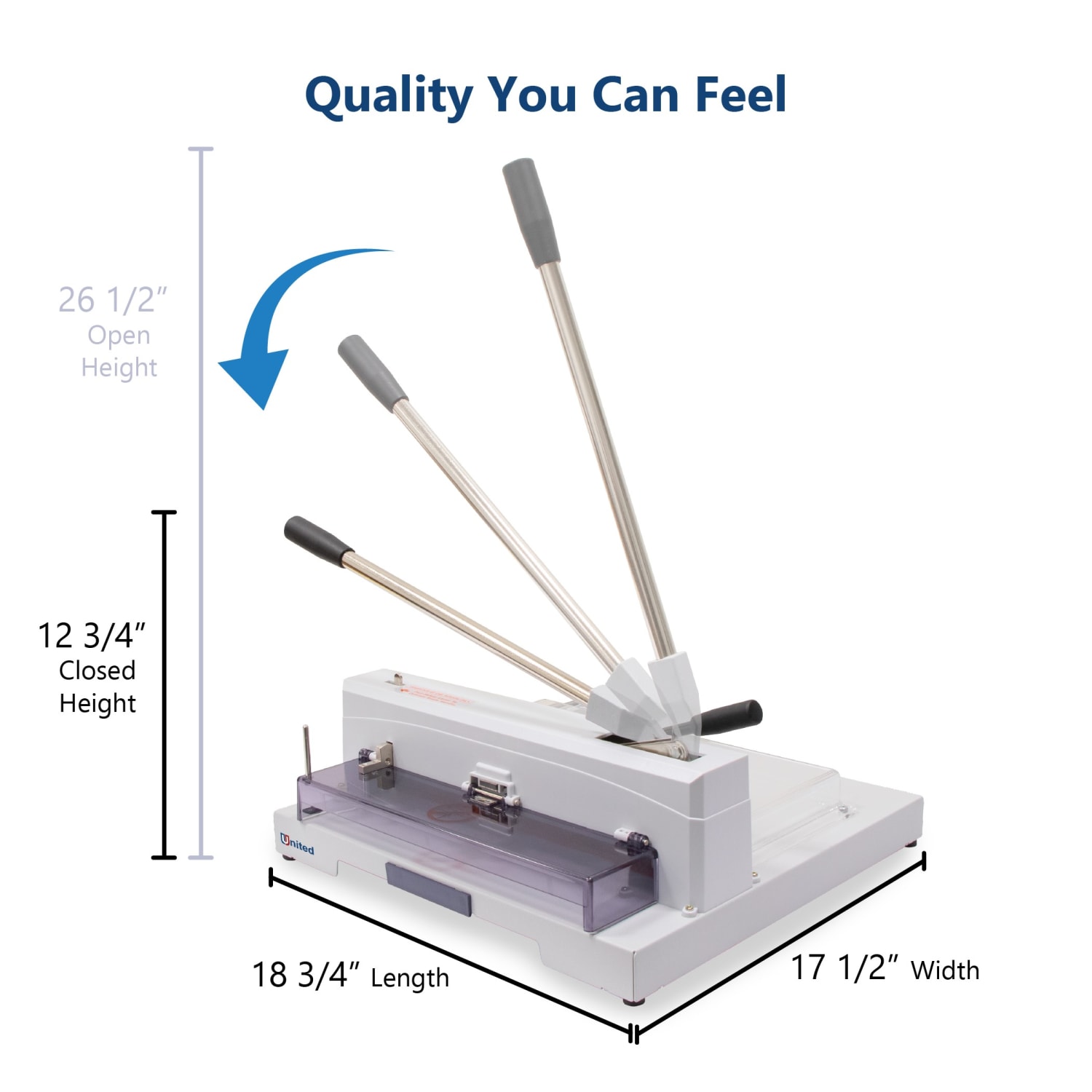 United C12 Tabletop Guillotine Paper Cutter With LED Laser Cut Line, 14.5in, Gray - Image 6
