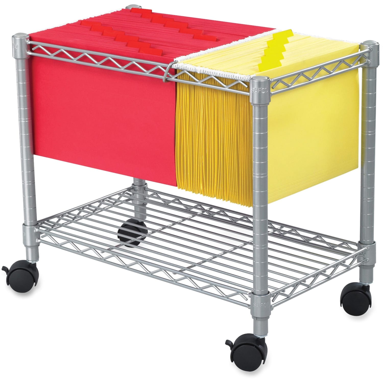 Safco Wire Mobile File, 20 1/2inH x 14inW x 24inD, Gray - Image 3