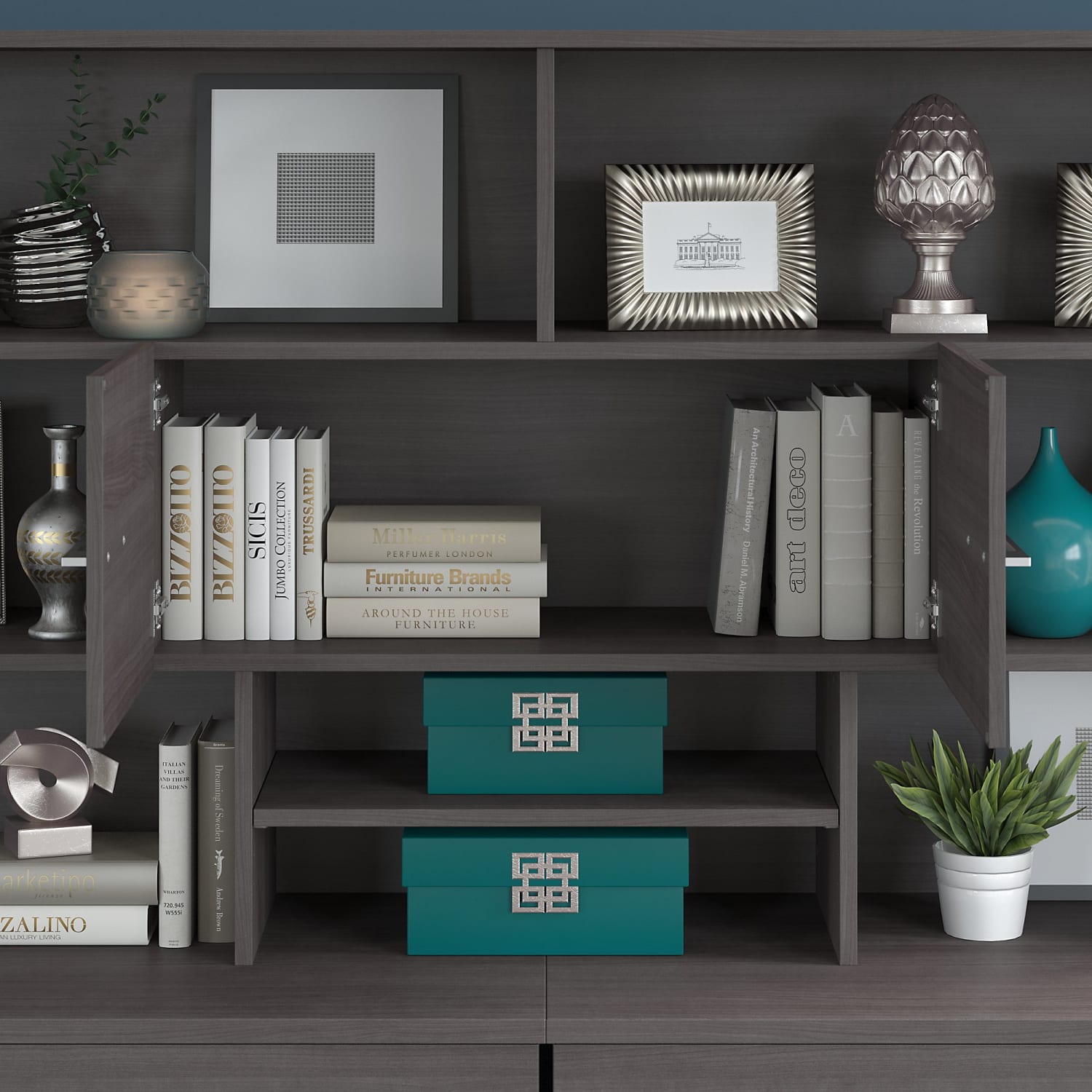 Bush Business Furniture Office 500 72inW Desk Hutch, Storm Gray, Standard Delivery - Image 4